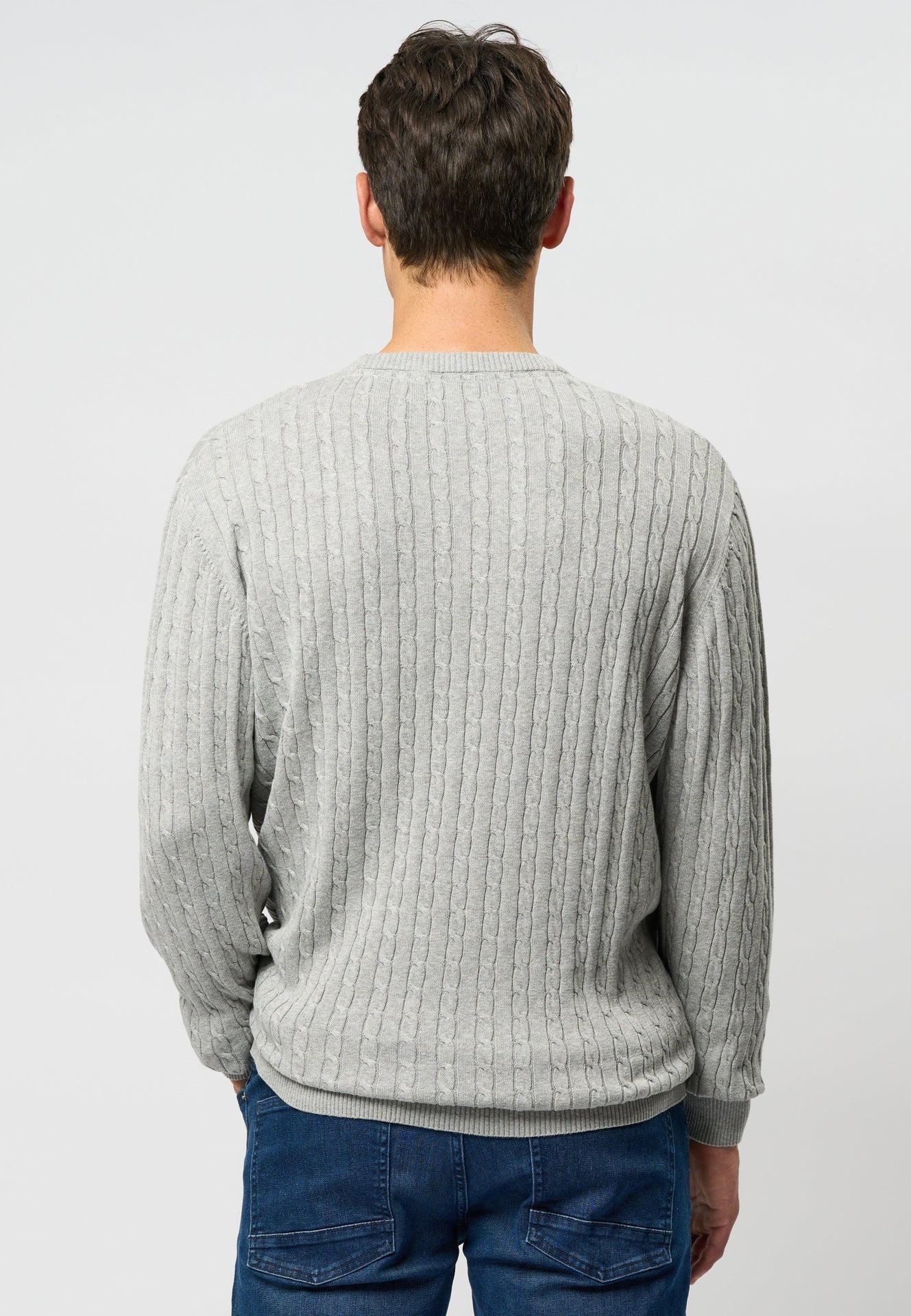 Kabel Strik 'Mads' - Grey Melange