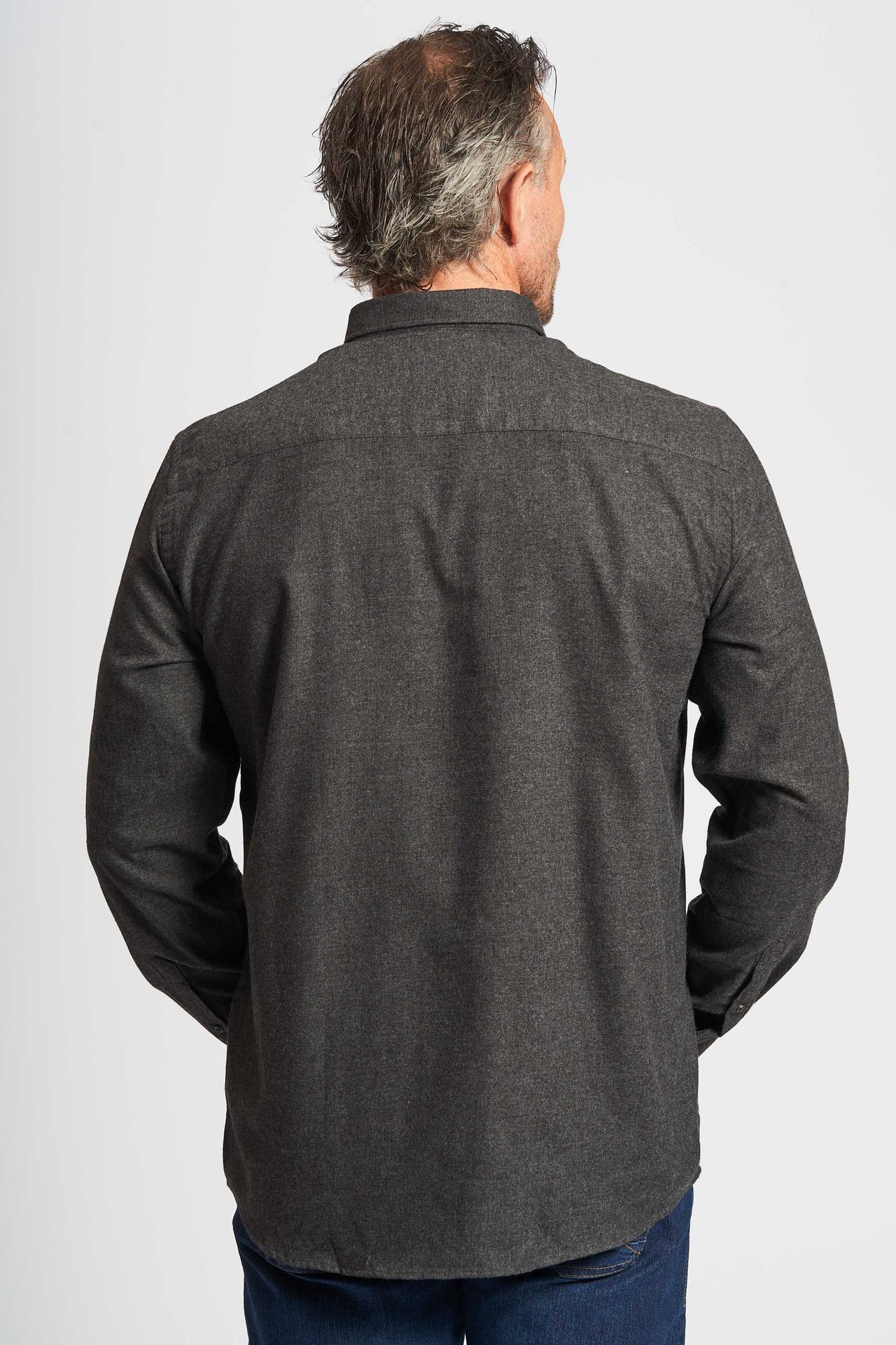 Flannel Skjorte 'Aage' - Charcoal Melange