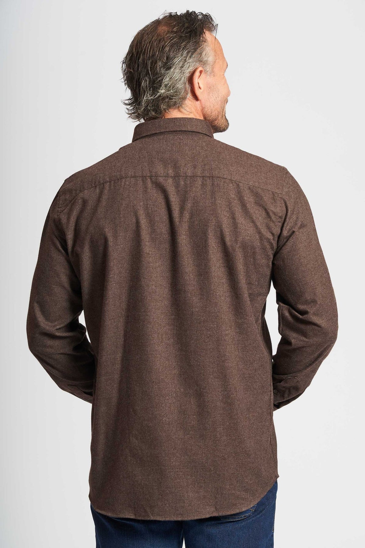 Flannel Skjorte 'Aage' - Brown Melange