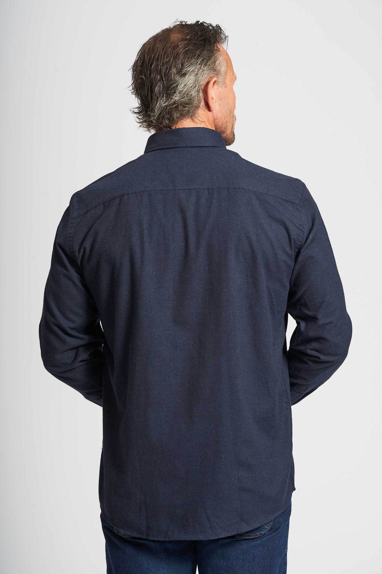 Flannel Skjorte 'Aage' - Dark Navy Melange