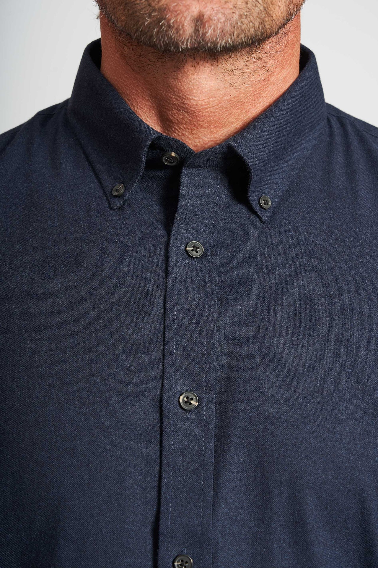 Flannel Skjorte 'Aage' - Dark Navy Melange
