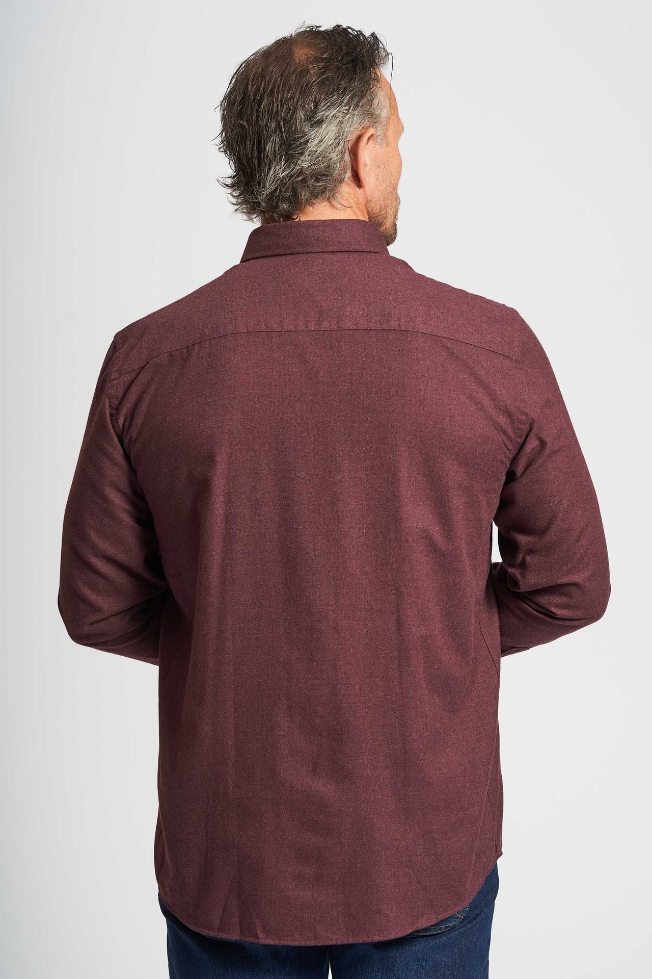 Flannel Skjorte 'Aage' - Bordeaux Melange