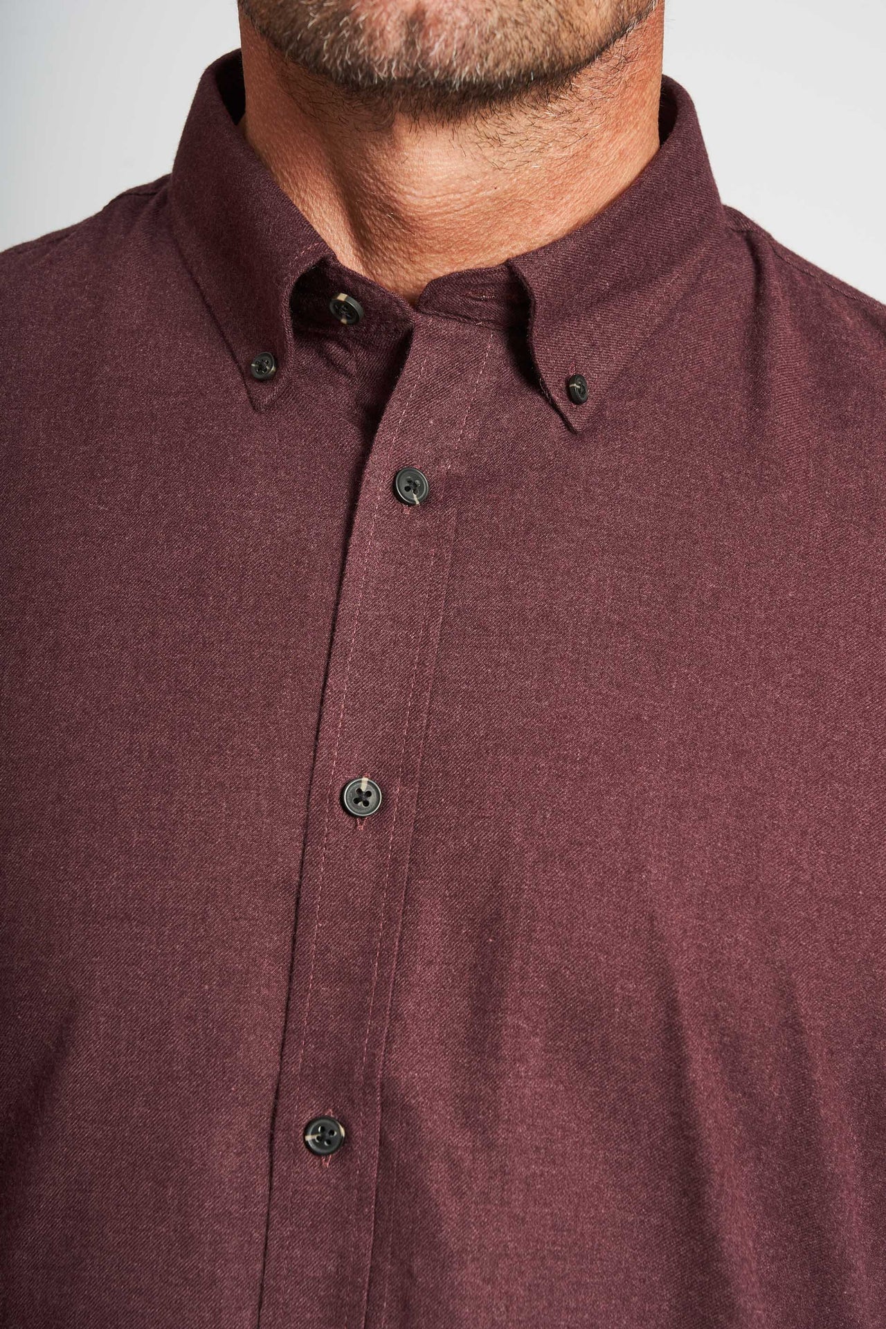 Flannel Skjorte 'Aage' - Bordeaux Melange