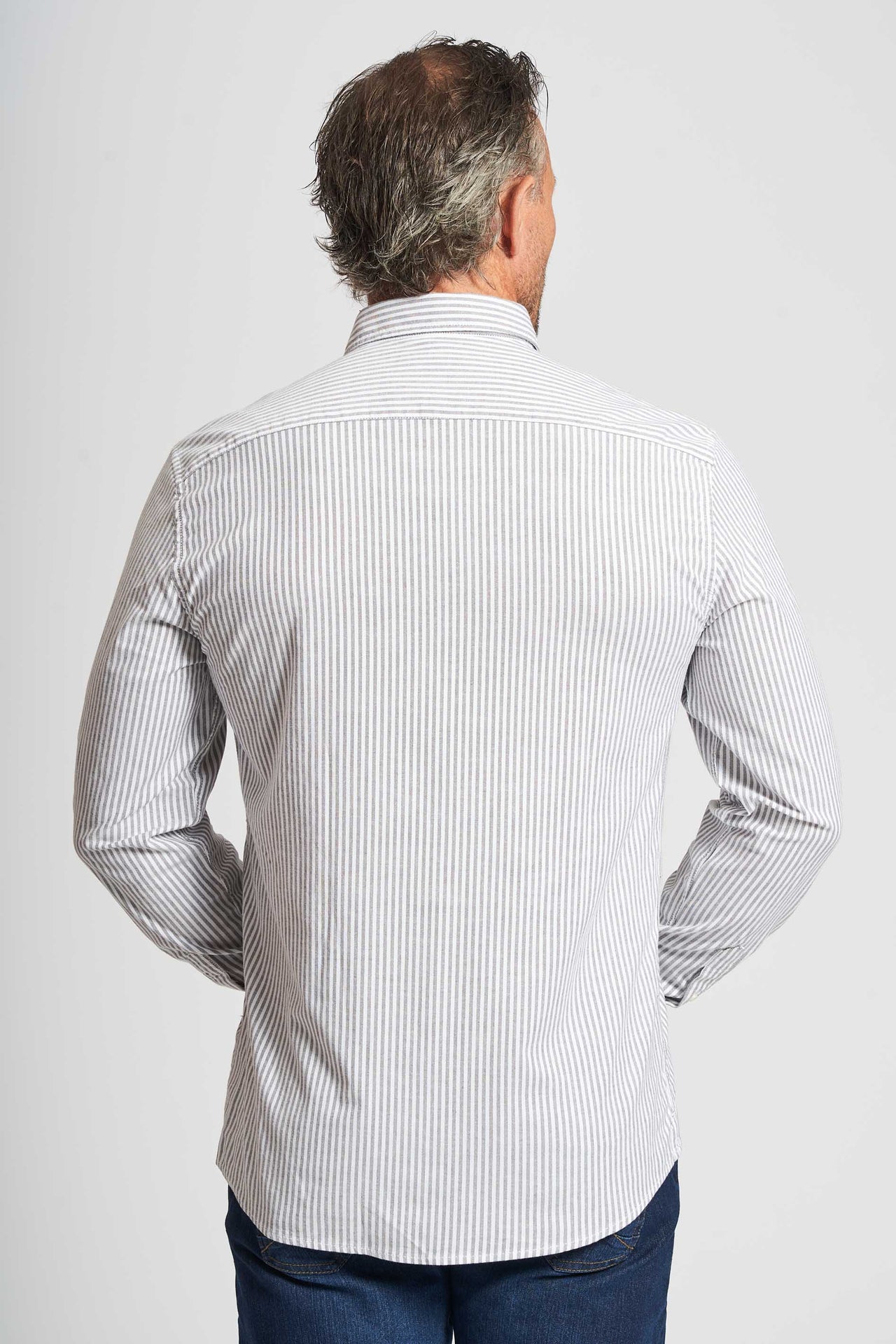 Oxford Skjorte 'Aabjørn' - Dark Olive/White Pin