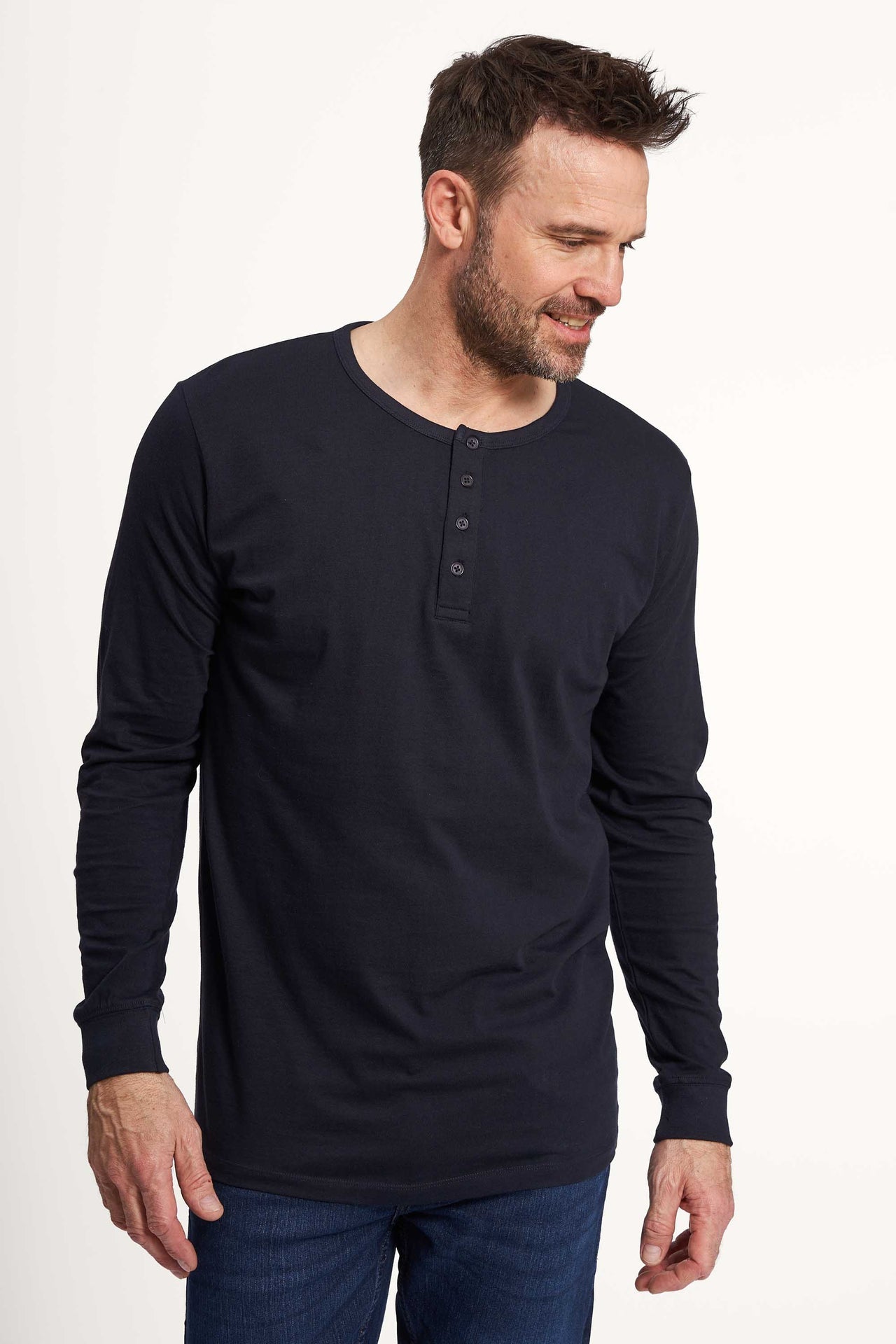 Grandad T-shirt 'Ebeltoft' - Dark Navy