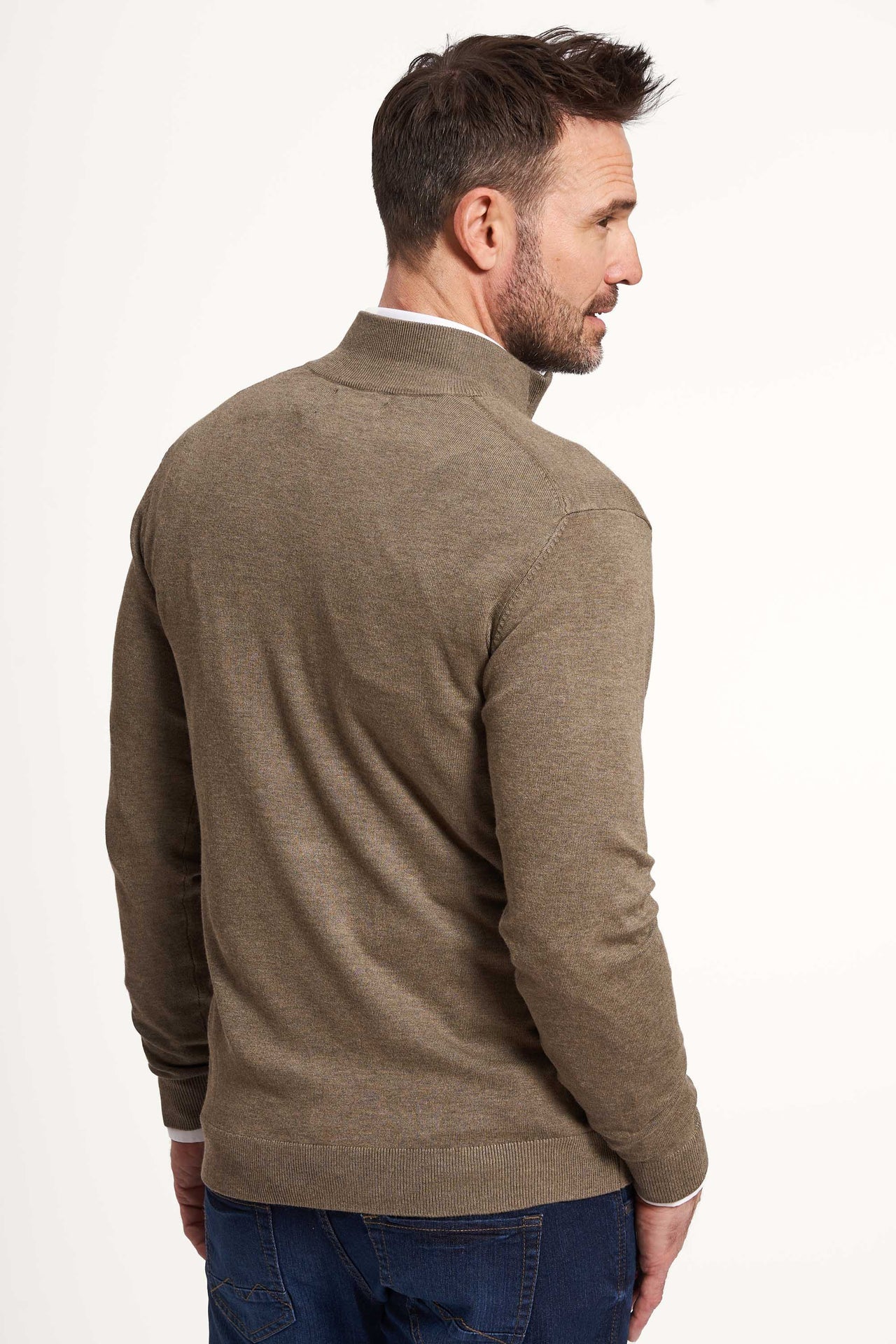 Halfzip Strik 'Gistrup' - Dark Sand Melange