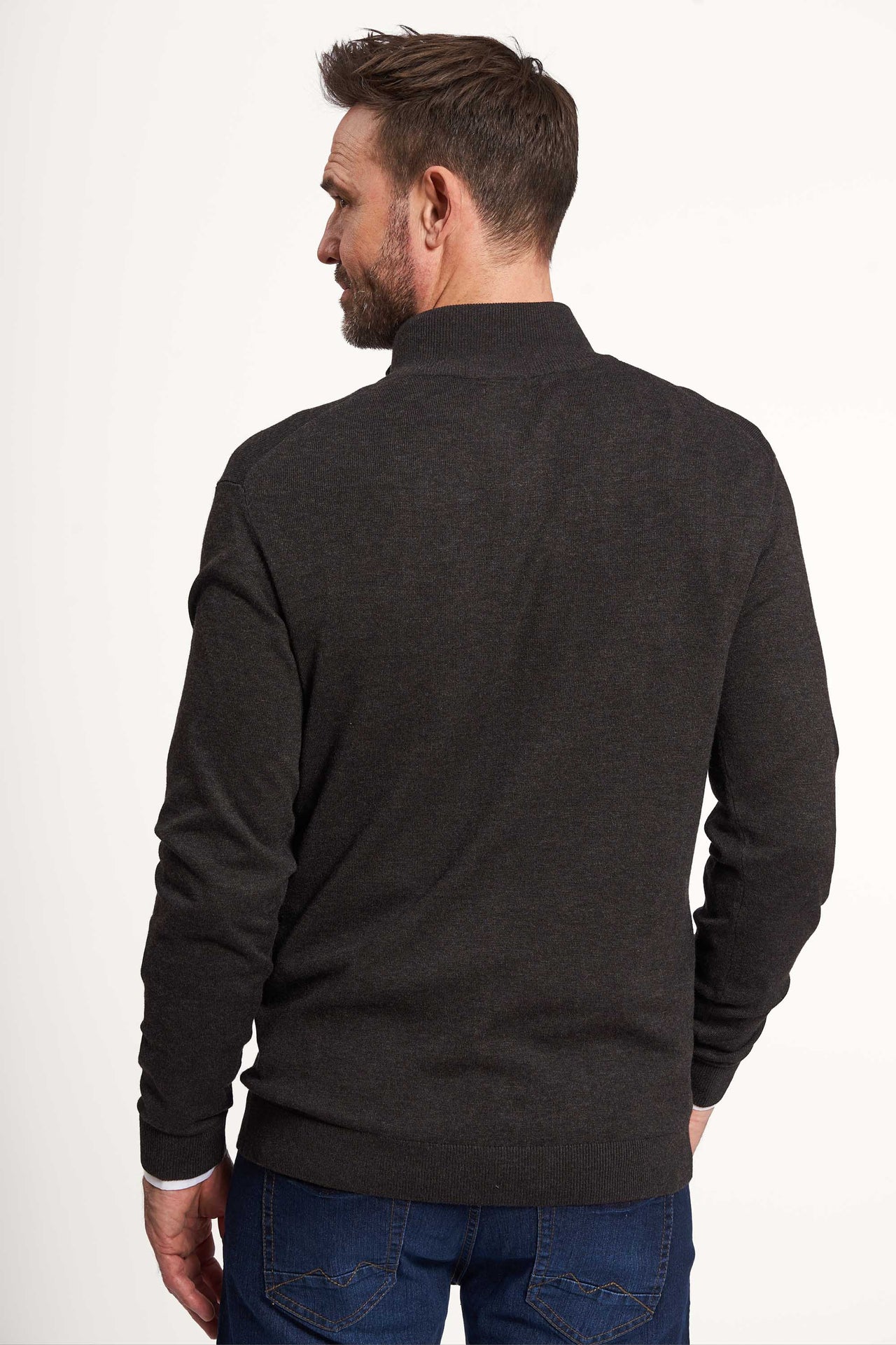 Halfzip Strik 'Gistrup' - Dark Grey Melange