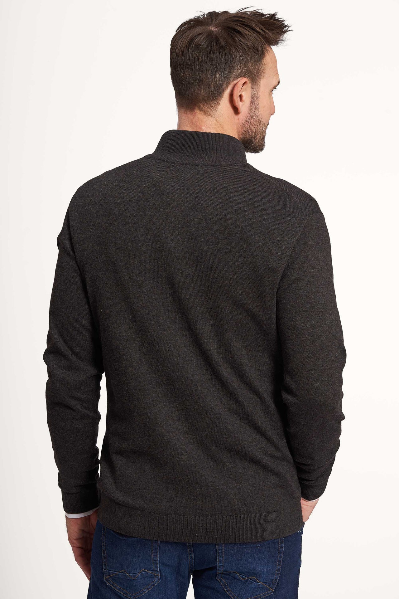 Halfzip Strik 'Gistrup' - Dark Grey Melange