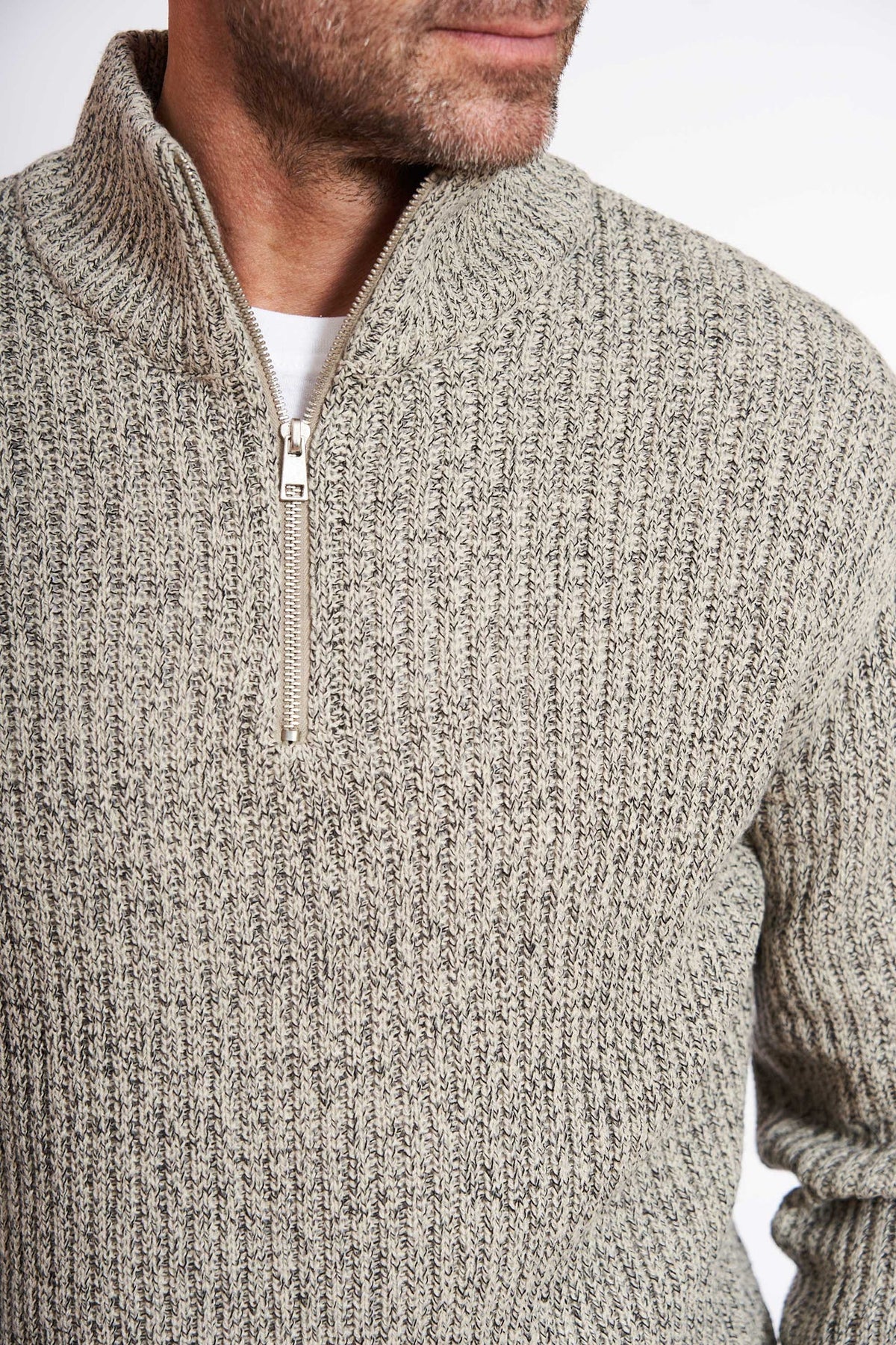 Half Zip Strik 'Spenstrup' - Grey Twist