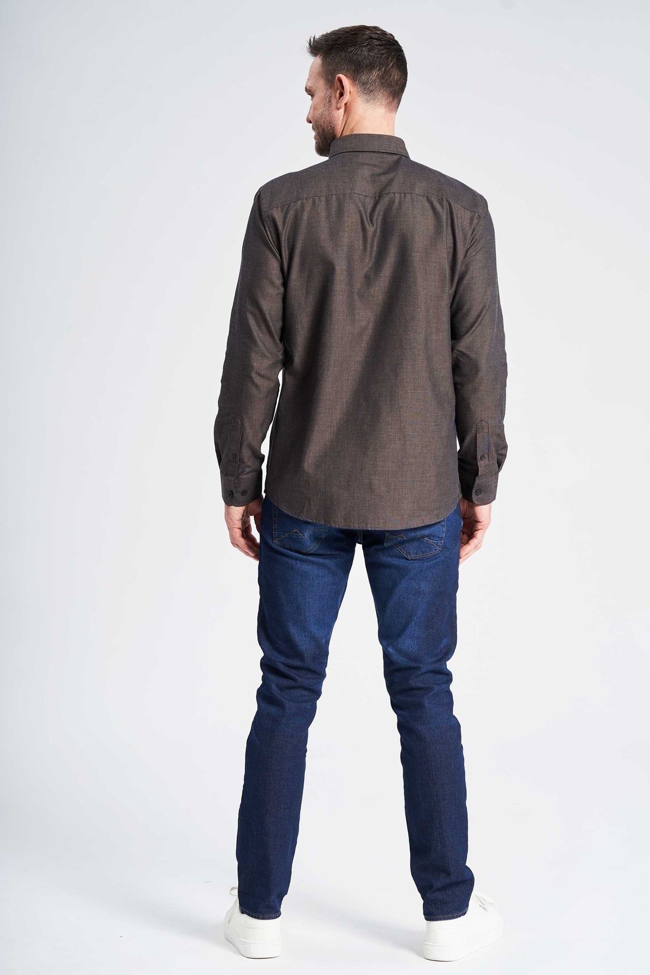 Fil-á-Fil Skjorte 'Arthur' - Brown/Black