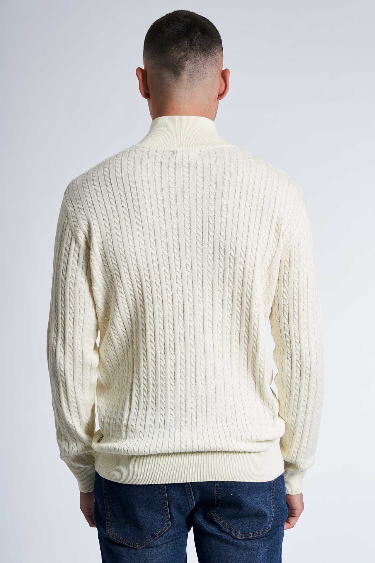 Half Zip Kabelstrik 'Oure' - Cloud Dancer