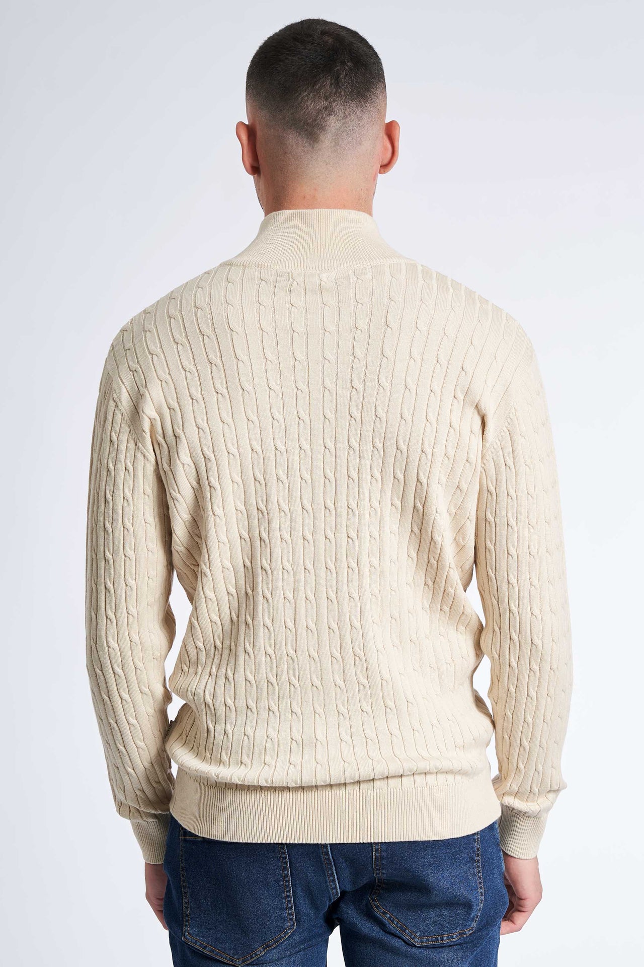 Half Zip Kabelstrik 'Klampenborg' - Whitecap Gray Melange