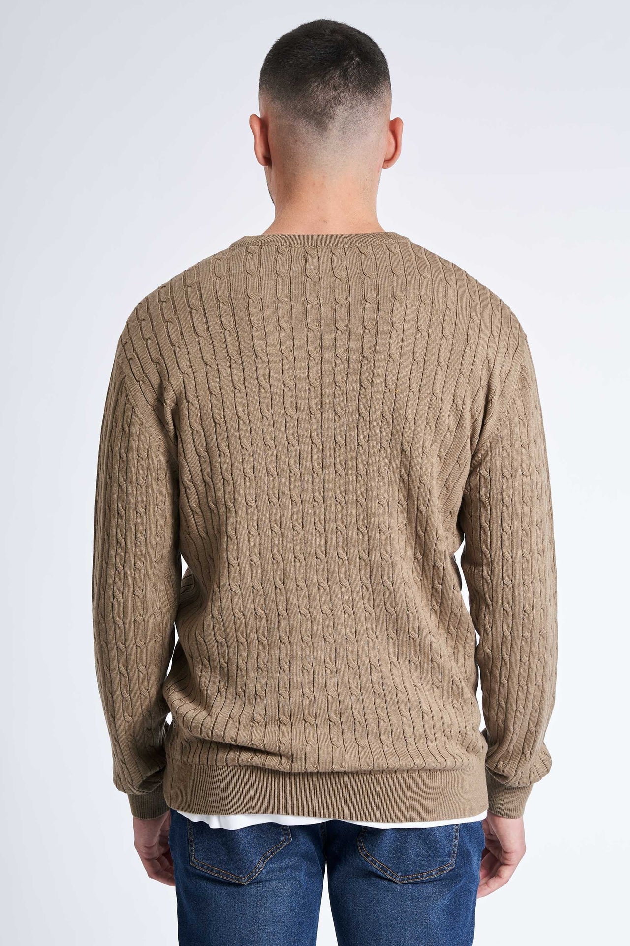 Kabelstrik 'Gentofte' - Dark Sand Melange