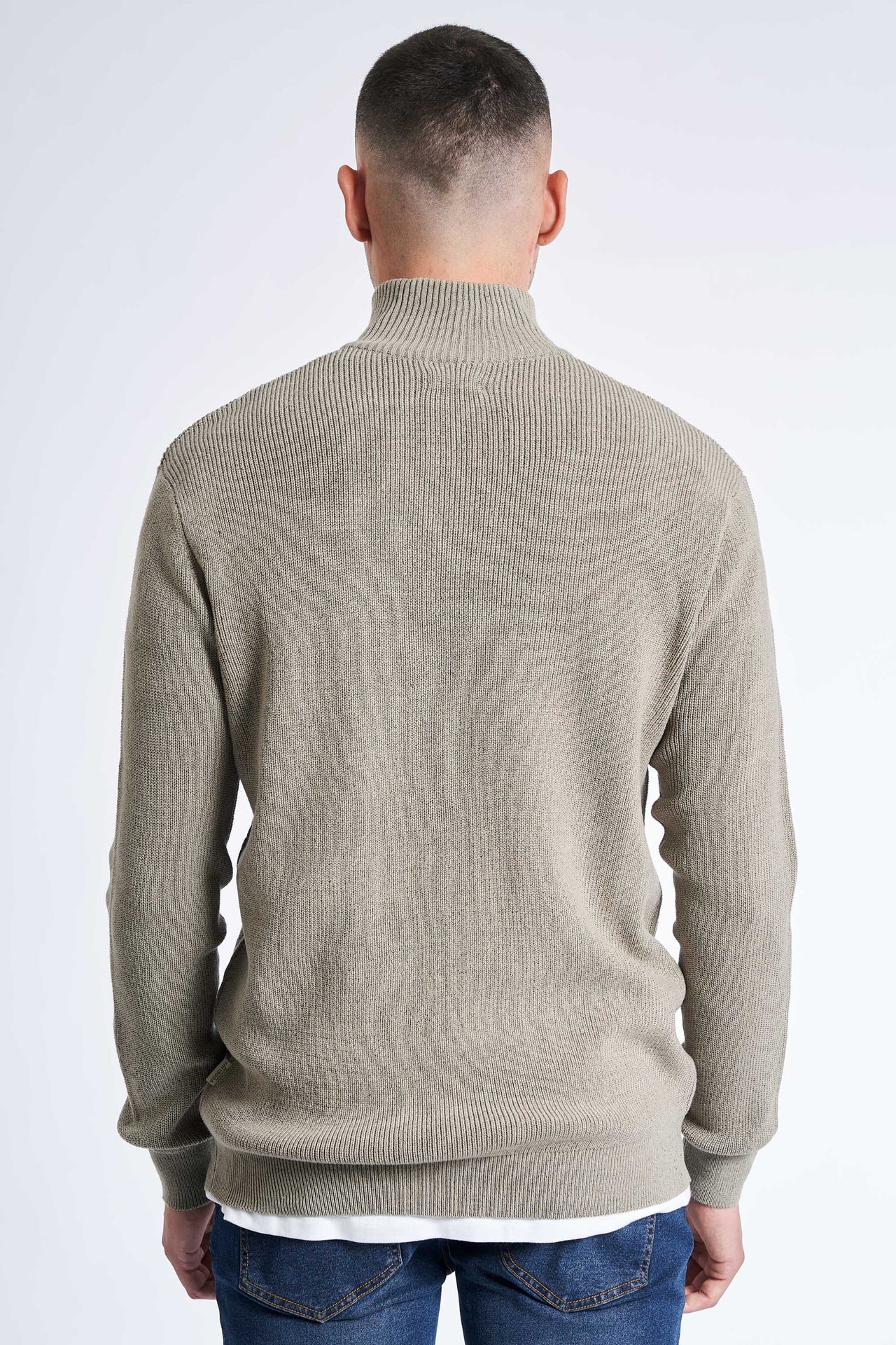 Half Zip Strik 'Hinnerup' - Grey Twist