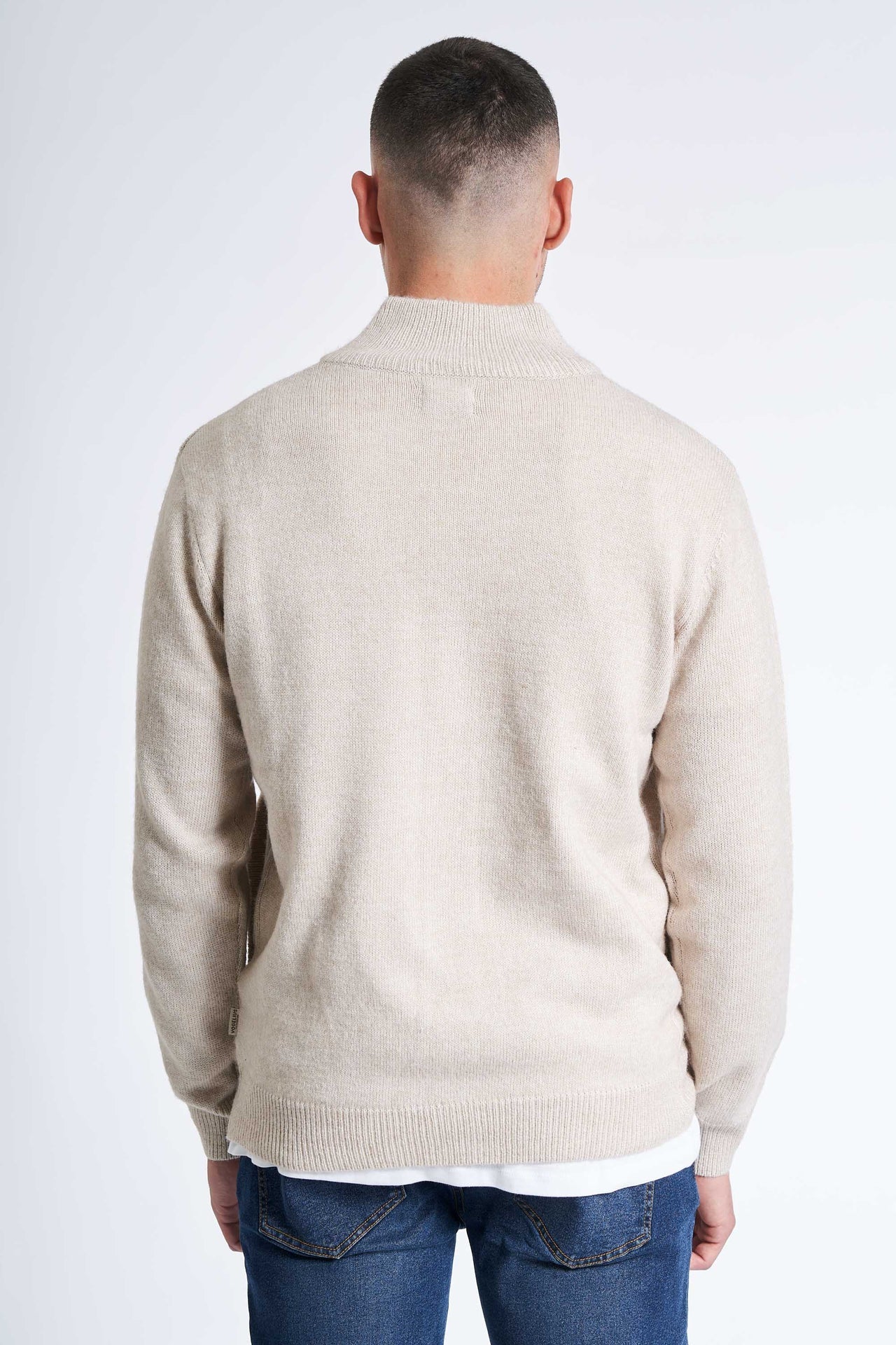 Cardigan m. Uld 'Lemming' - Sand Melange