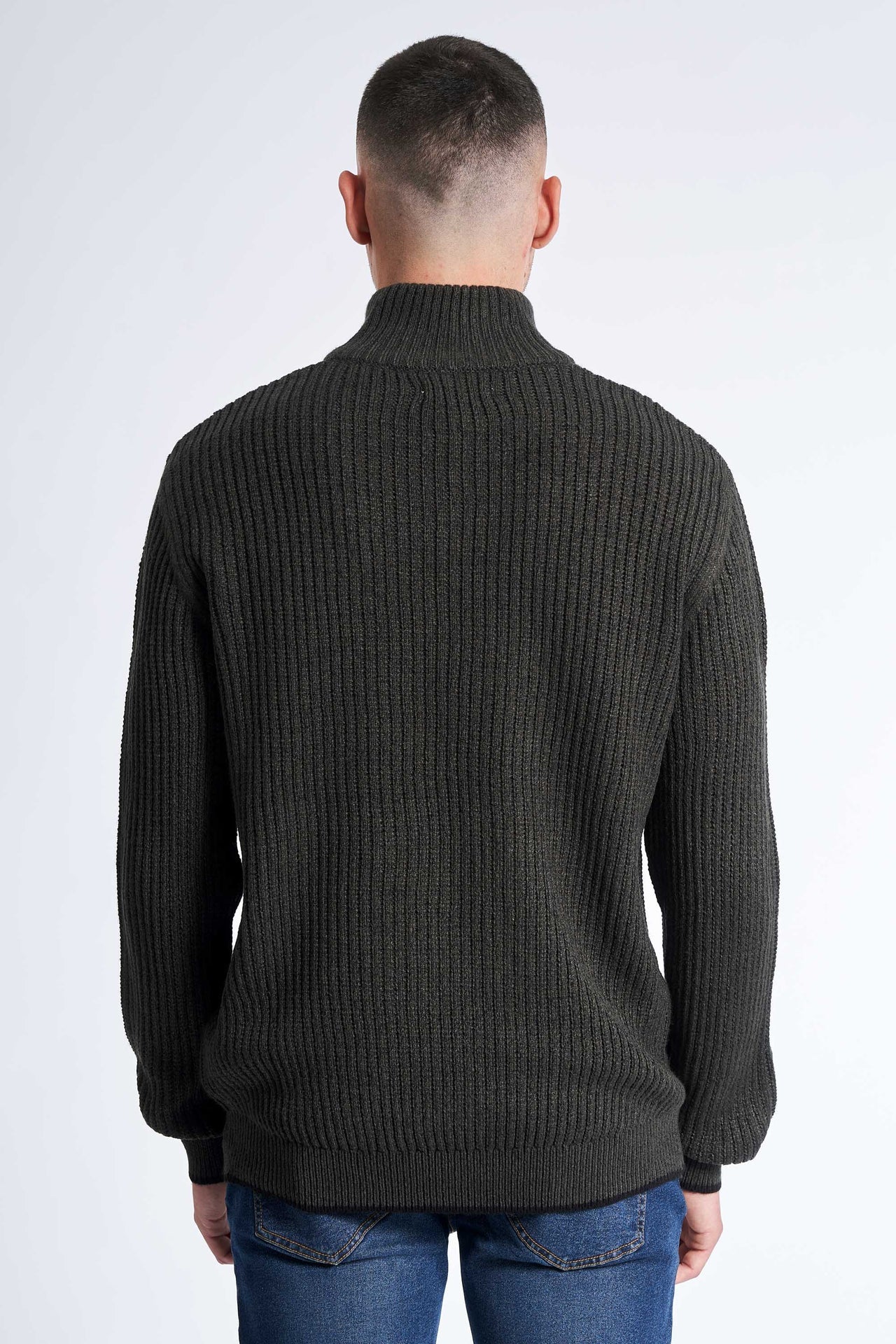 Half Zip Strik 'Tureby' - Hunter Green Twist
