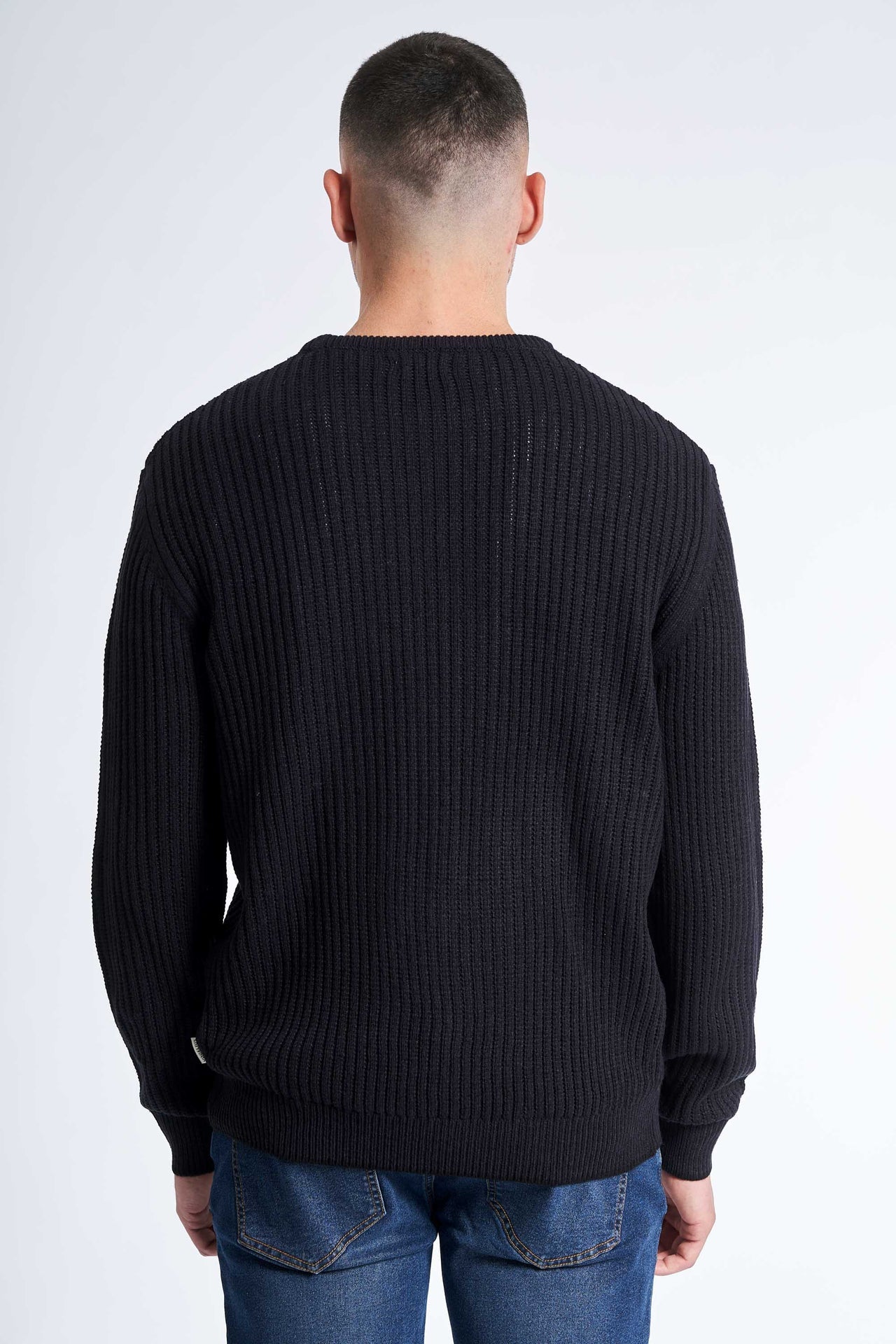 Ribstrik 'Toftelund' - Dark Navy Twist