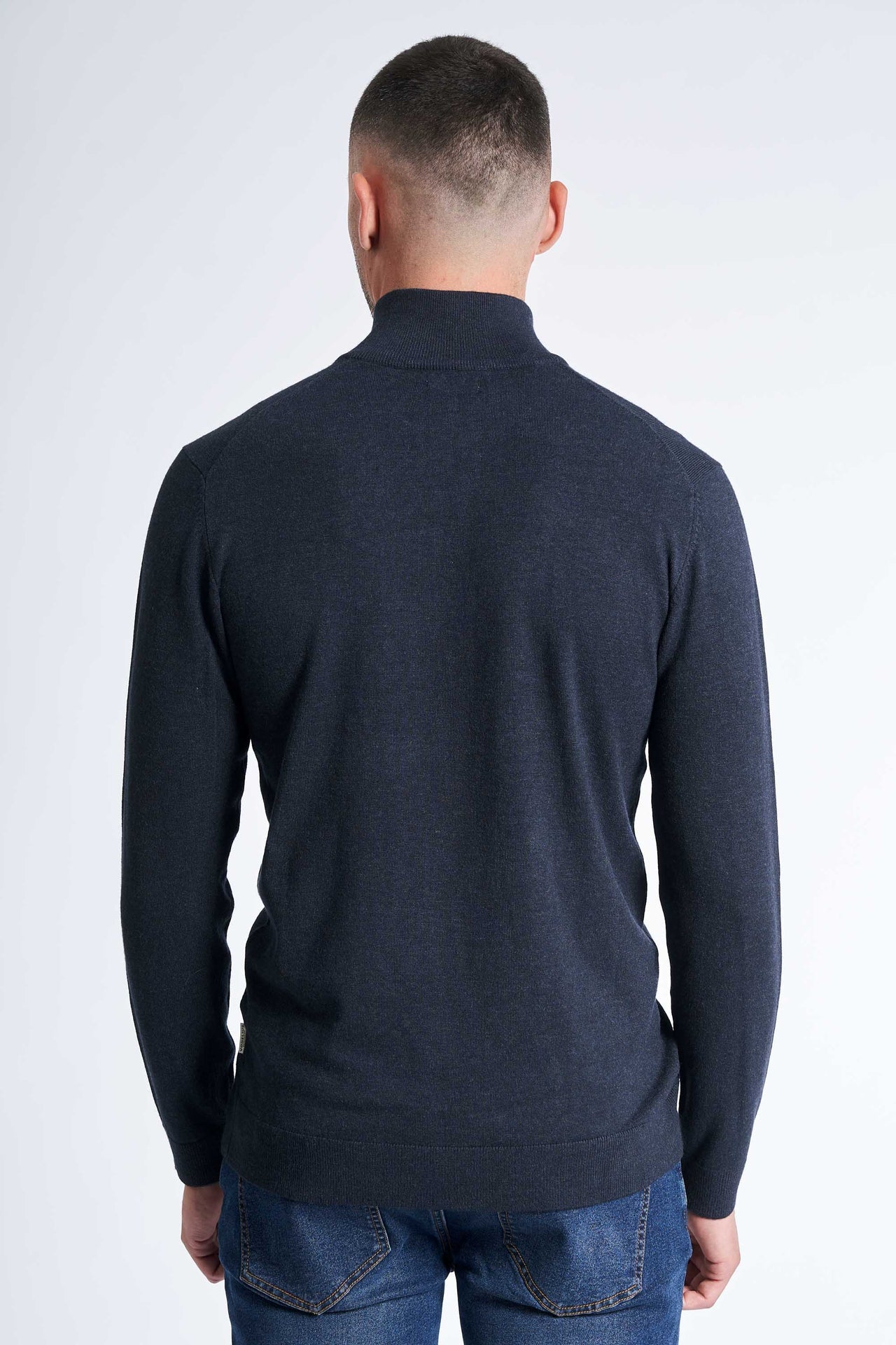Half Zip Strik 'Toreby' - Navy Melange