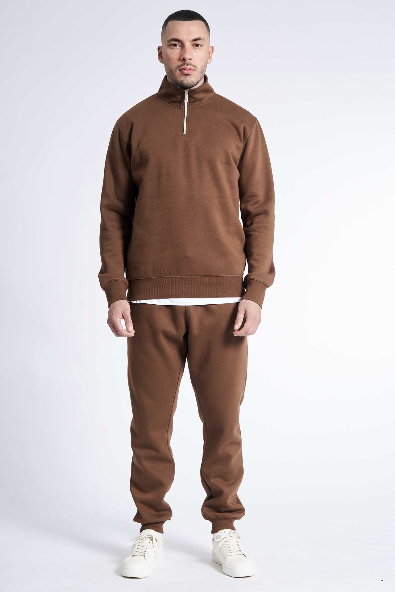 Sweat Half Zip 'Aarup' - Dark Latte