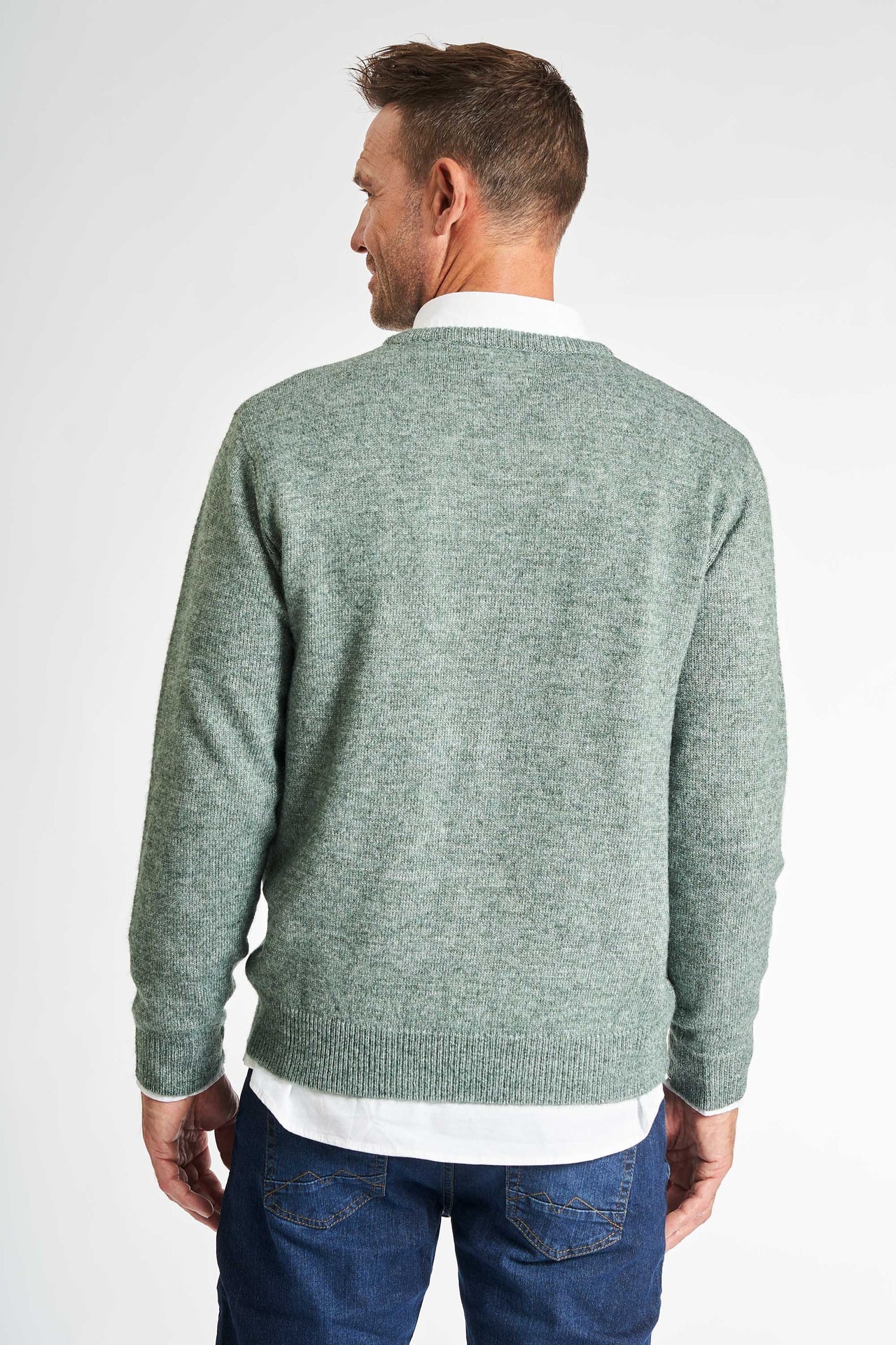 Strik m. Uld 'Langaa' - Hunter Green Melange