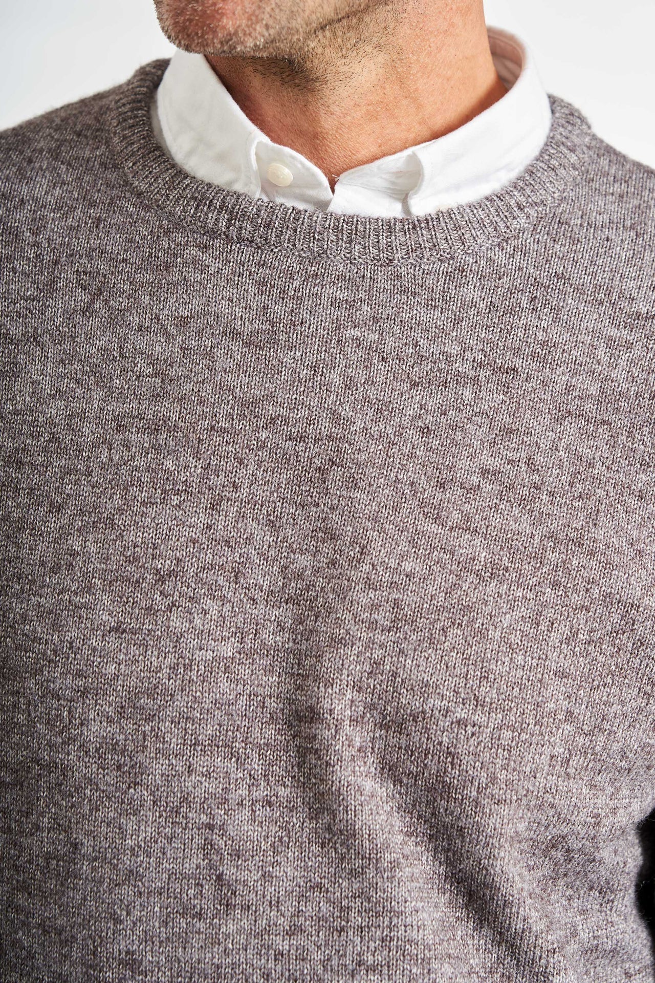 Strik m. Uld 'Langaa' - Dark Latte Melange