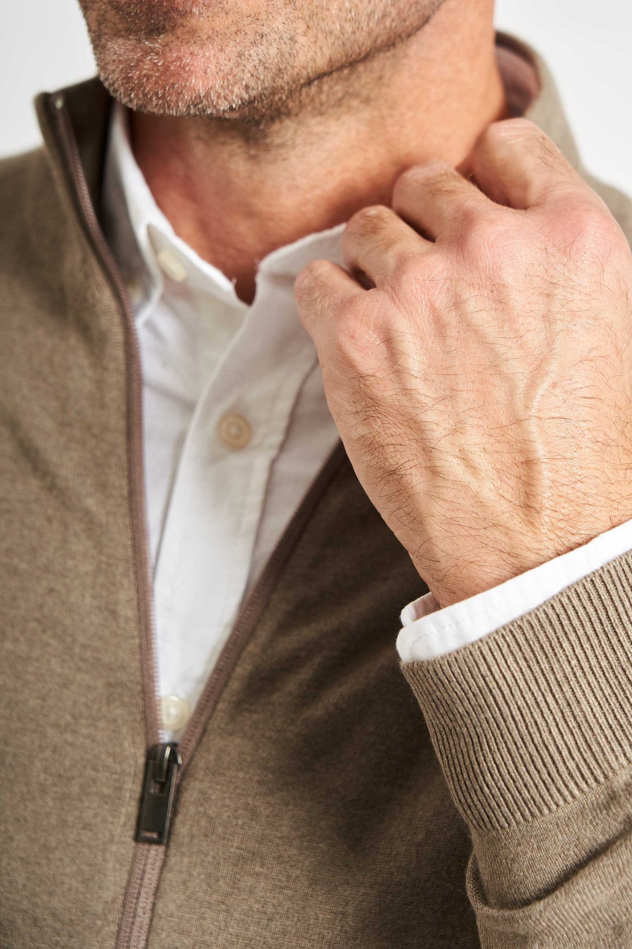 Cardigan Strik 'Gandrup' - Dark Sand Melange