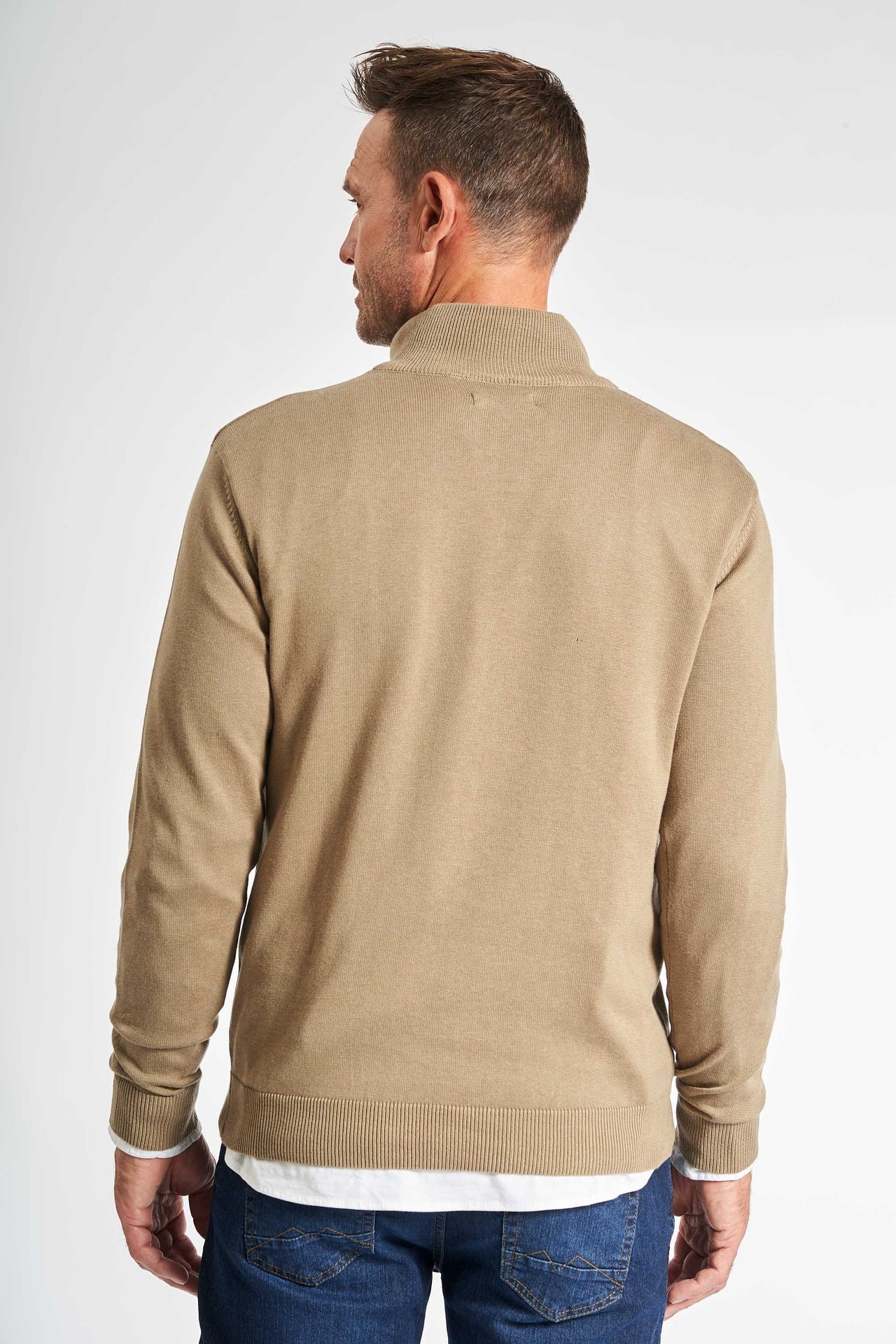 Half Zip Strik 'Havndal' - Dark Sand