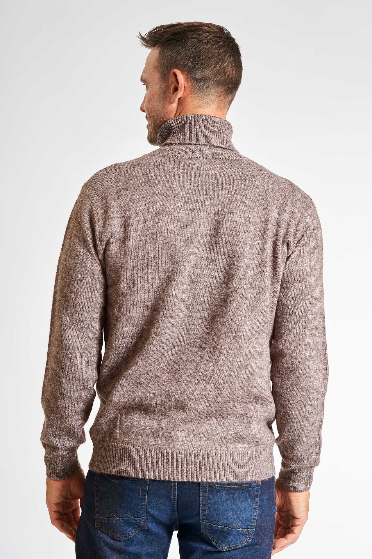 Rullekrave m. Uld 'Gulborg' - Dark Latte Melange