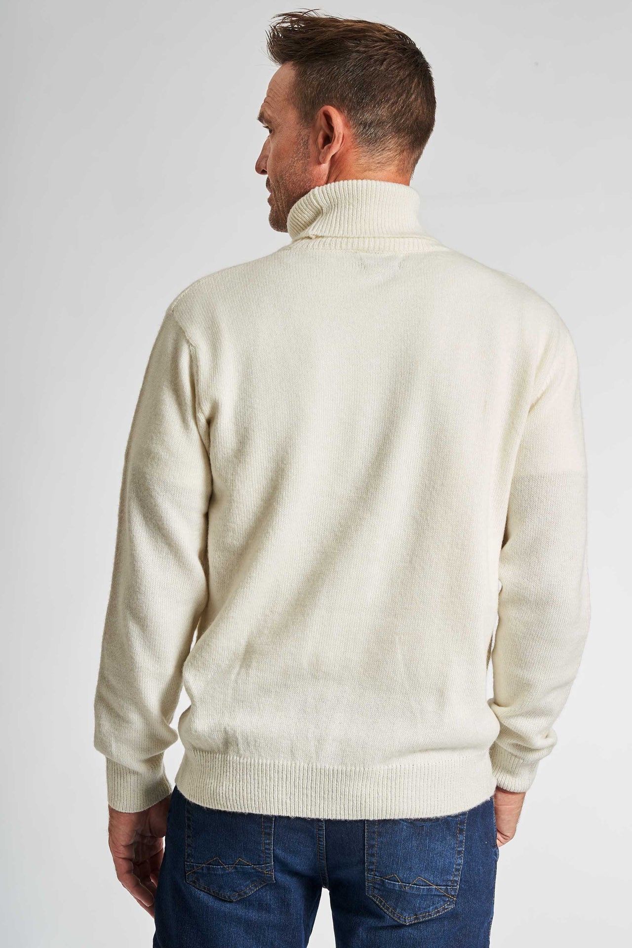 Rullekrave m. Uld 'Gulborg' - Whitecap Gray Melange