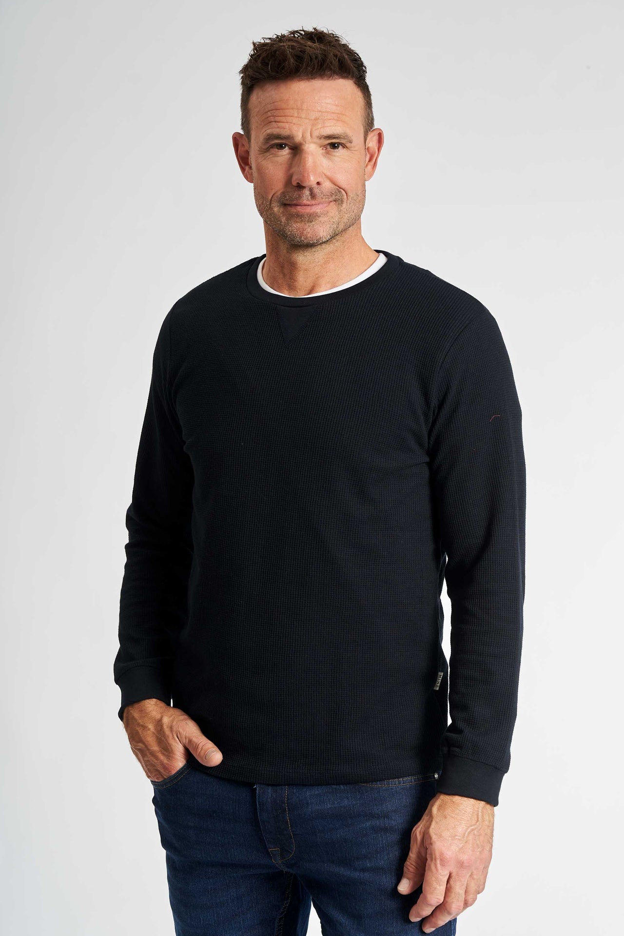 Vaffel Sweat 'Asnaes' - Dark Navy