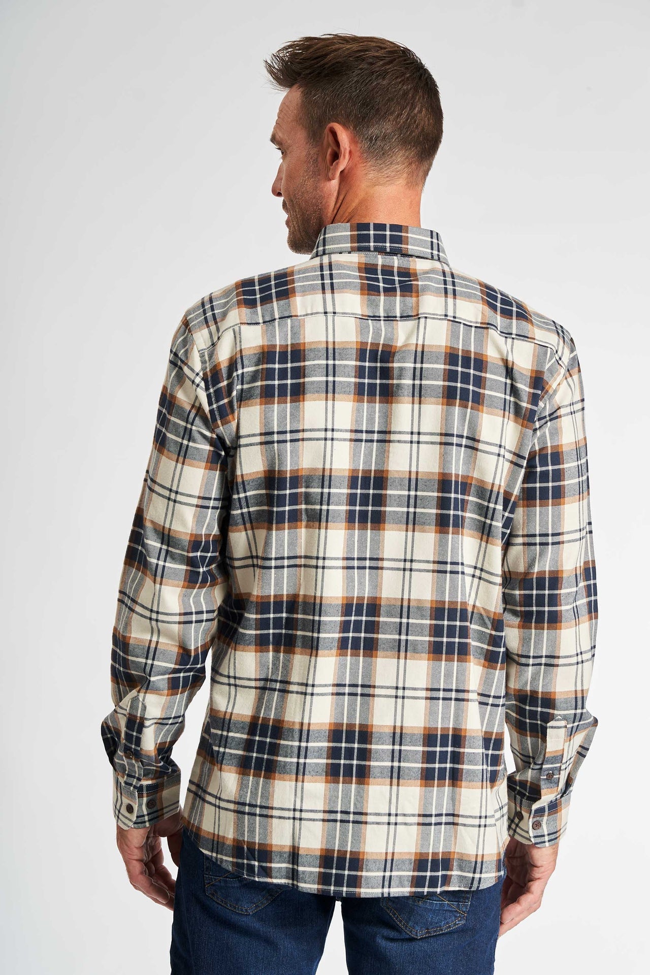 Flannel Skjorte 'Aage' - Off White/Beige