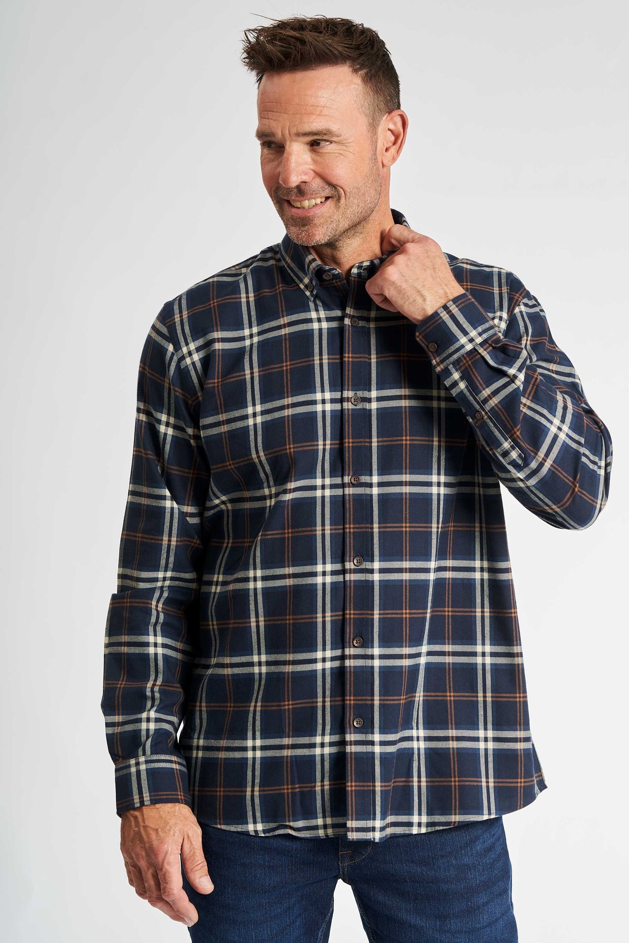 Flannel Skjorte 'Aage' - Navy Check