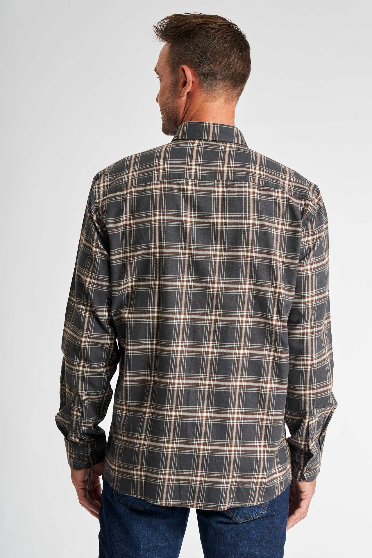 Flannel Skjorte 'Aage' - Dark Grey Check