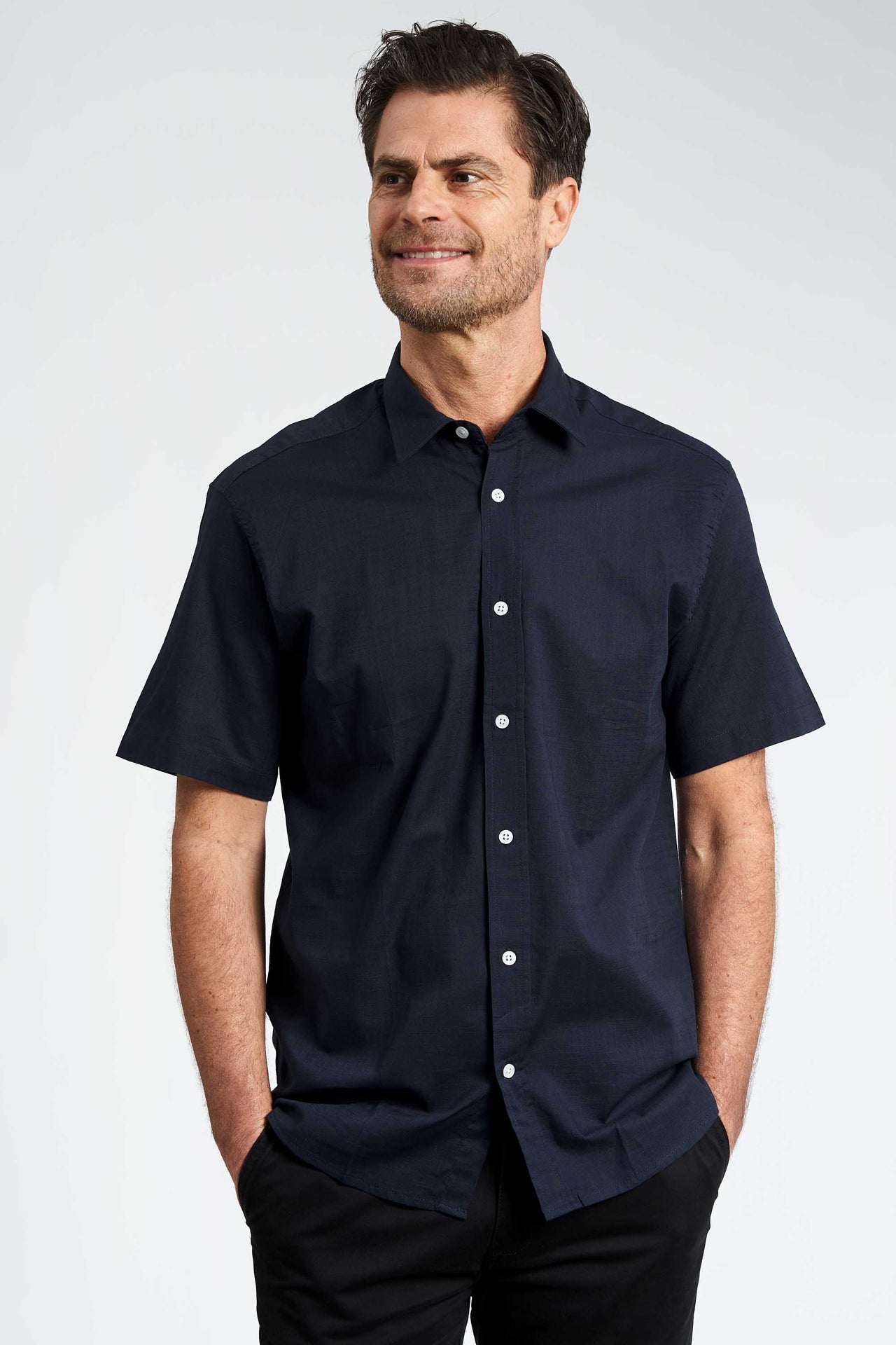 Kortærmede Skjorte 'Vamdrup' - Dark Navy
