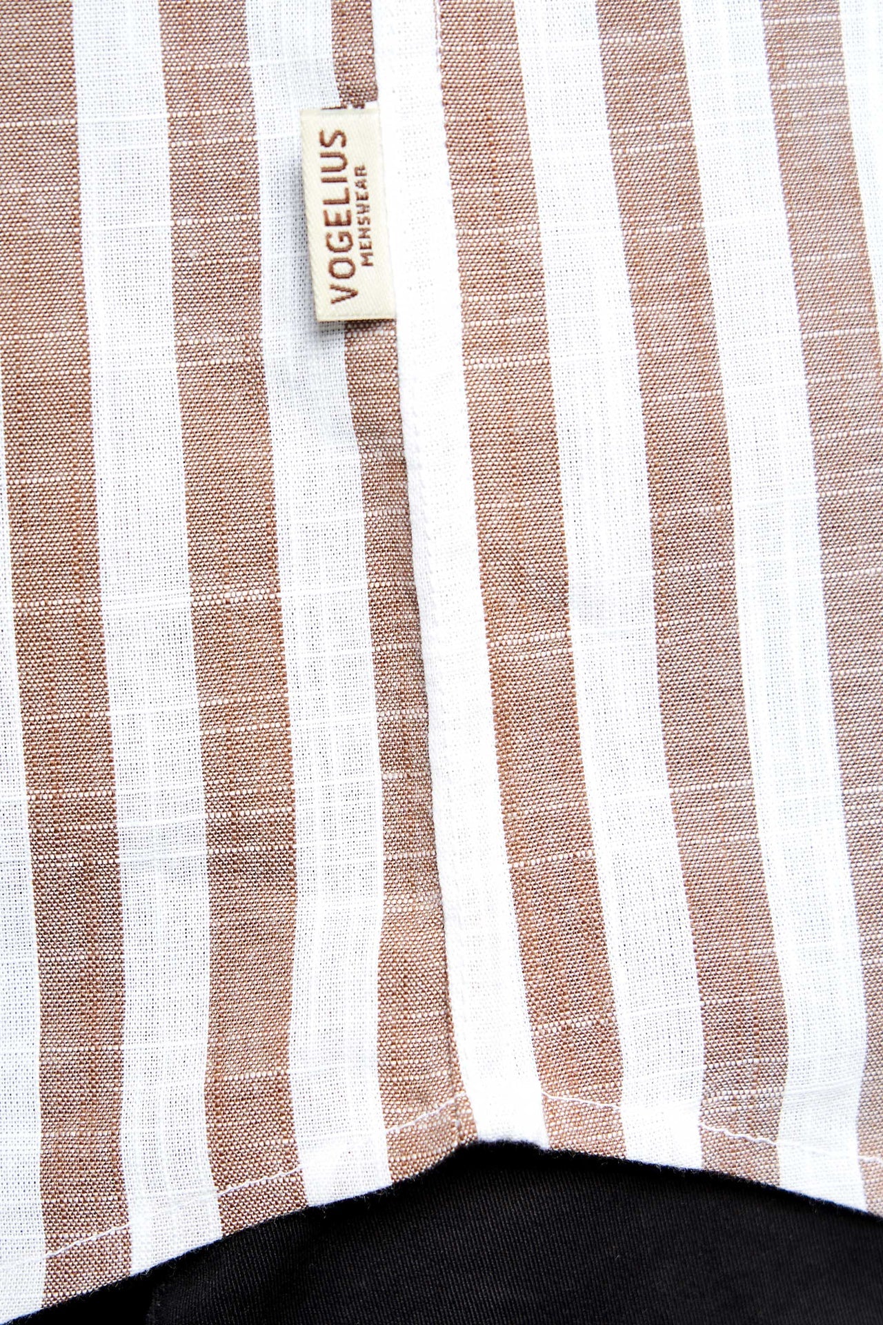 Kortærmede Skjorte 'Vamdrup' - Mocca Stripe