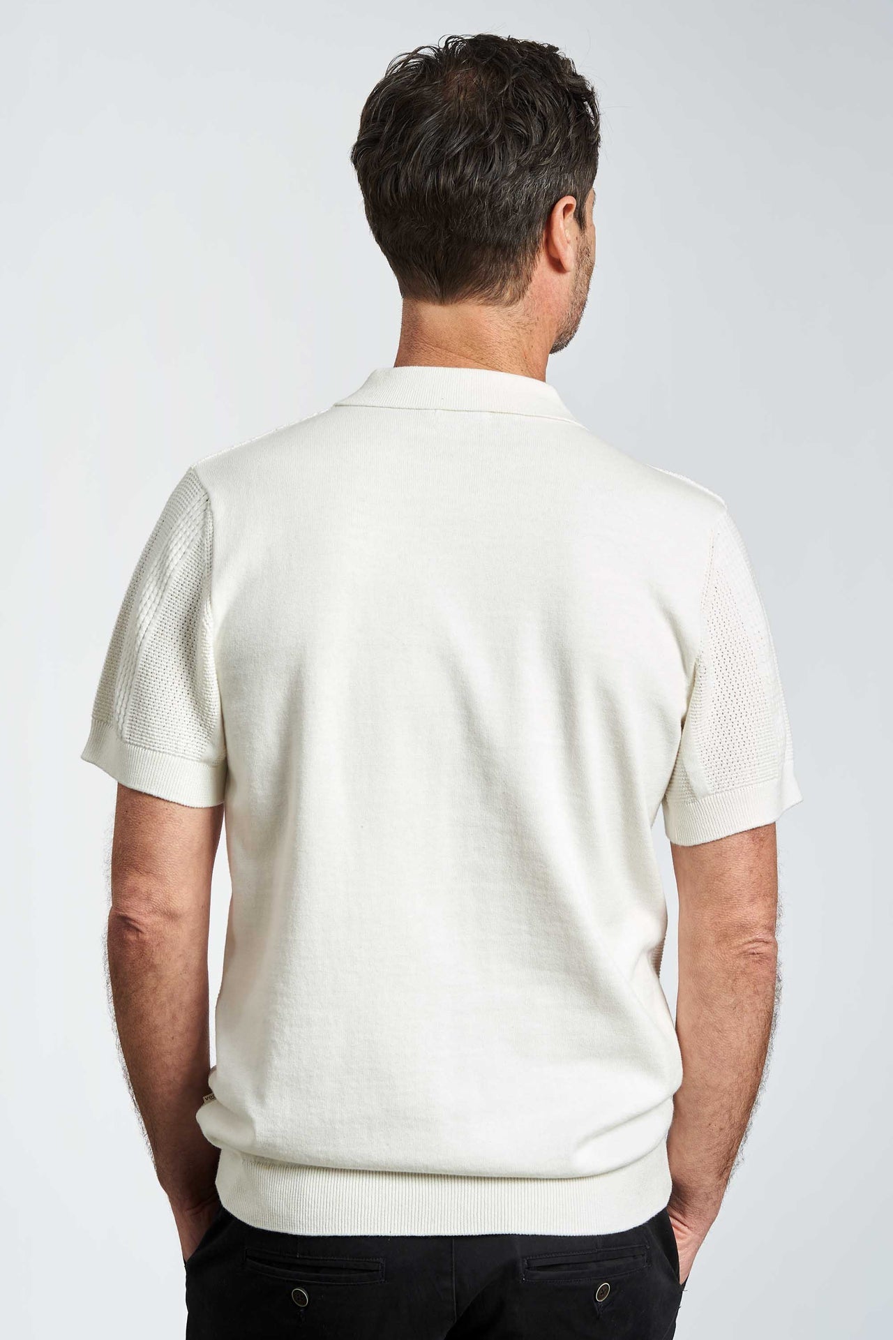 Strikket Polo 'Viuf' - Cloud Dancer