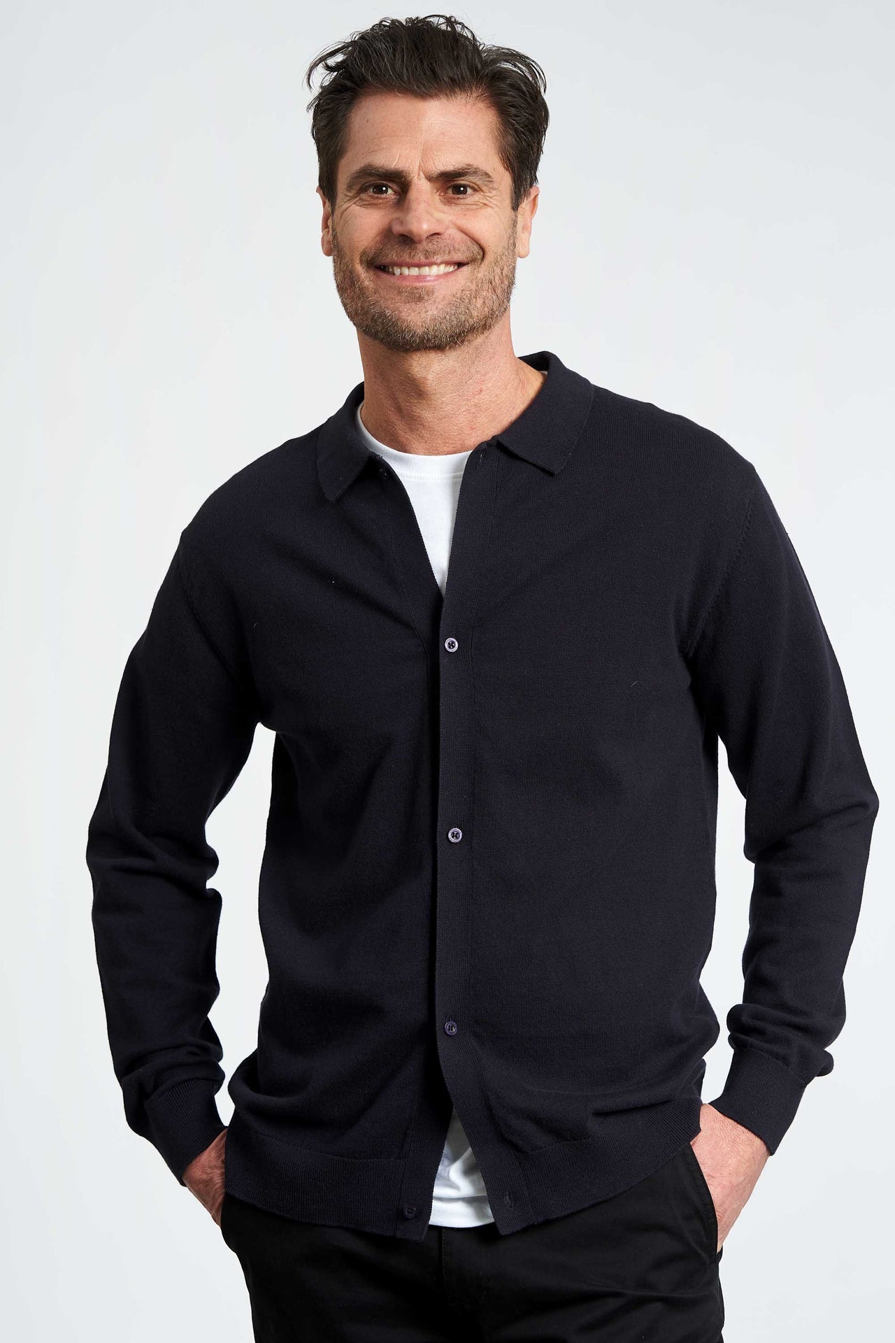 Strikket Cardigan 'Gadstrup C' - Dark Navy
