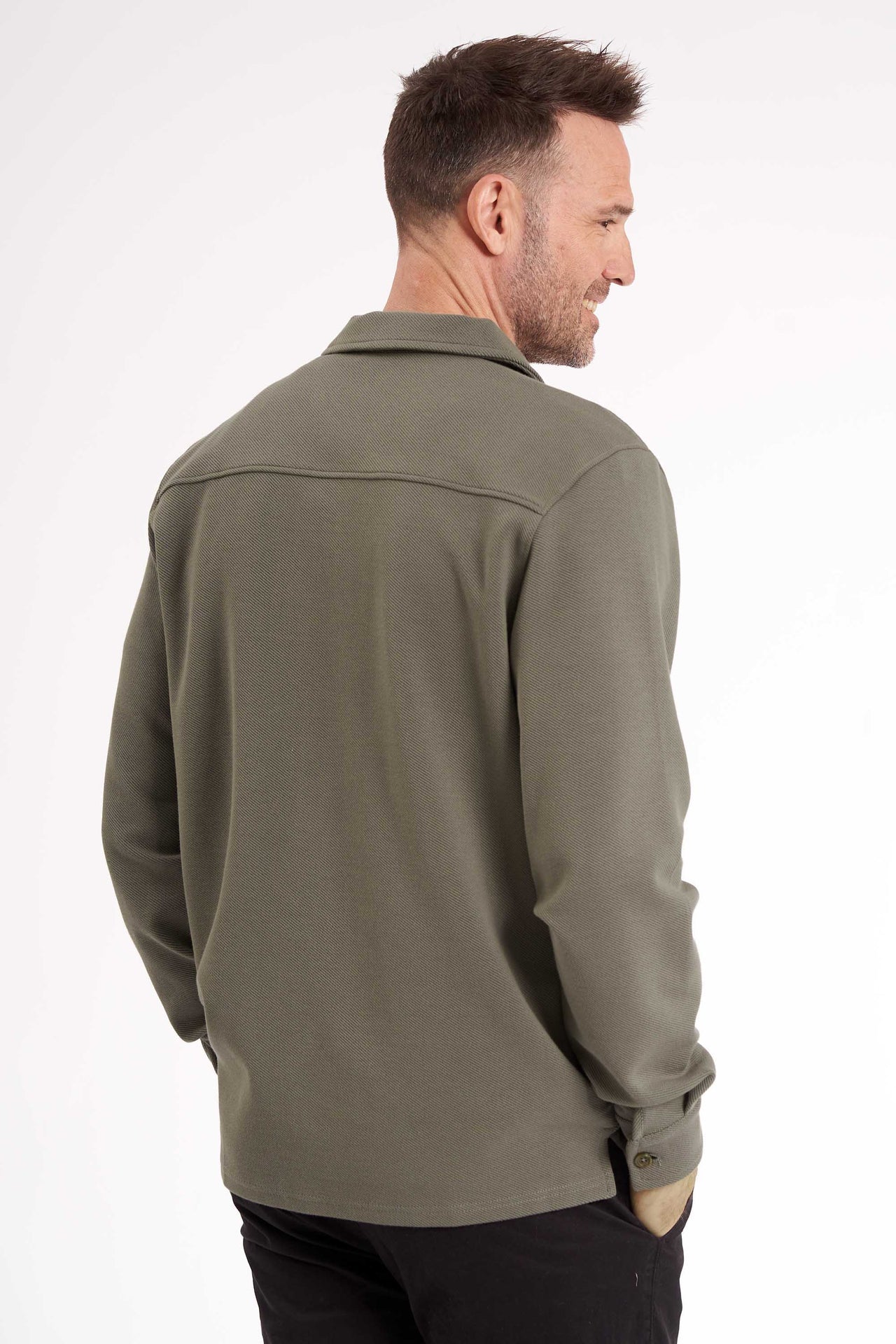 Stretch Overshirt 'Hundborg' - Dusty Green Mix