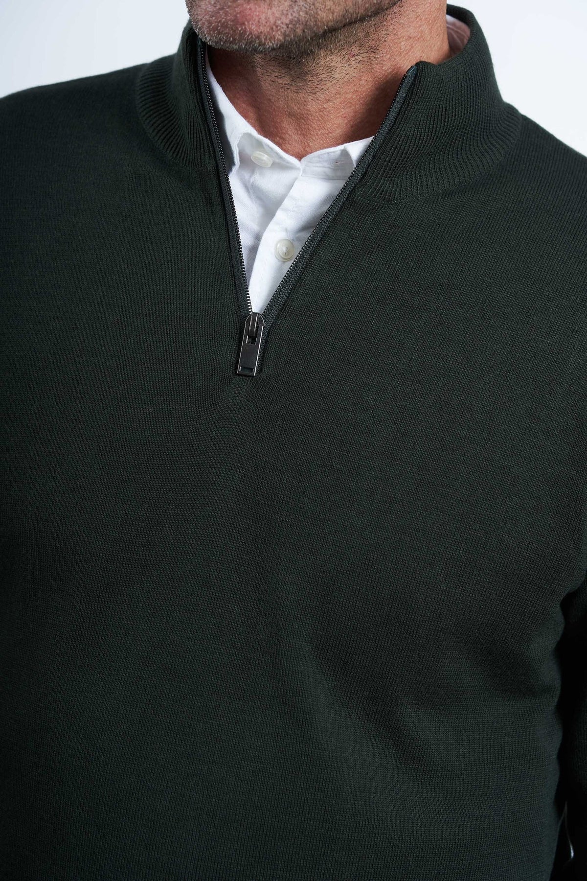 Half Zip Strik 'Havndal' - Hunter Green