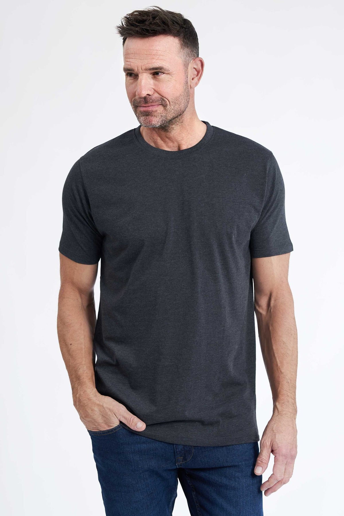 Basic T-shirt 'Fr. Havn' - Dark Grey Melange