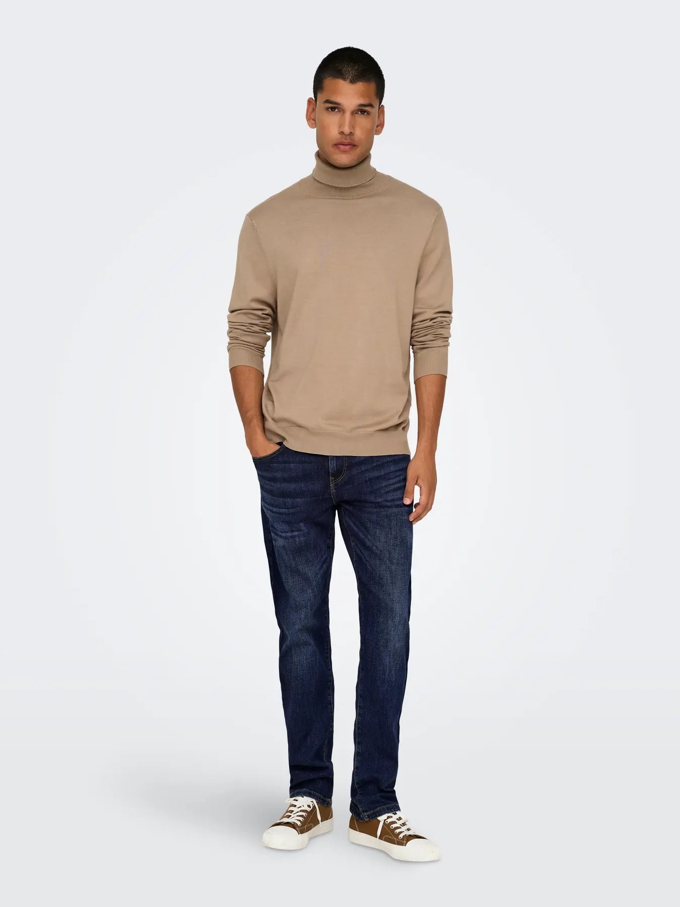 'Onsweft' Mellemhøj talje Regular fit Jeans - Dark Blue Denim