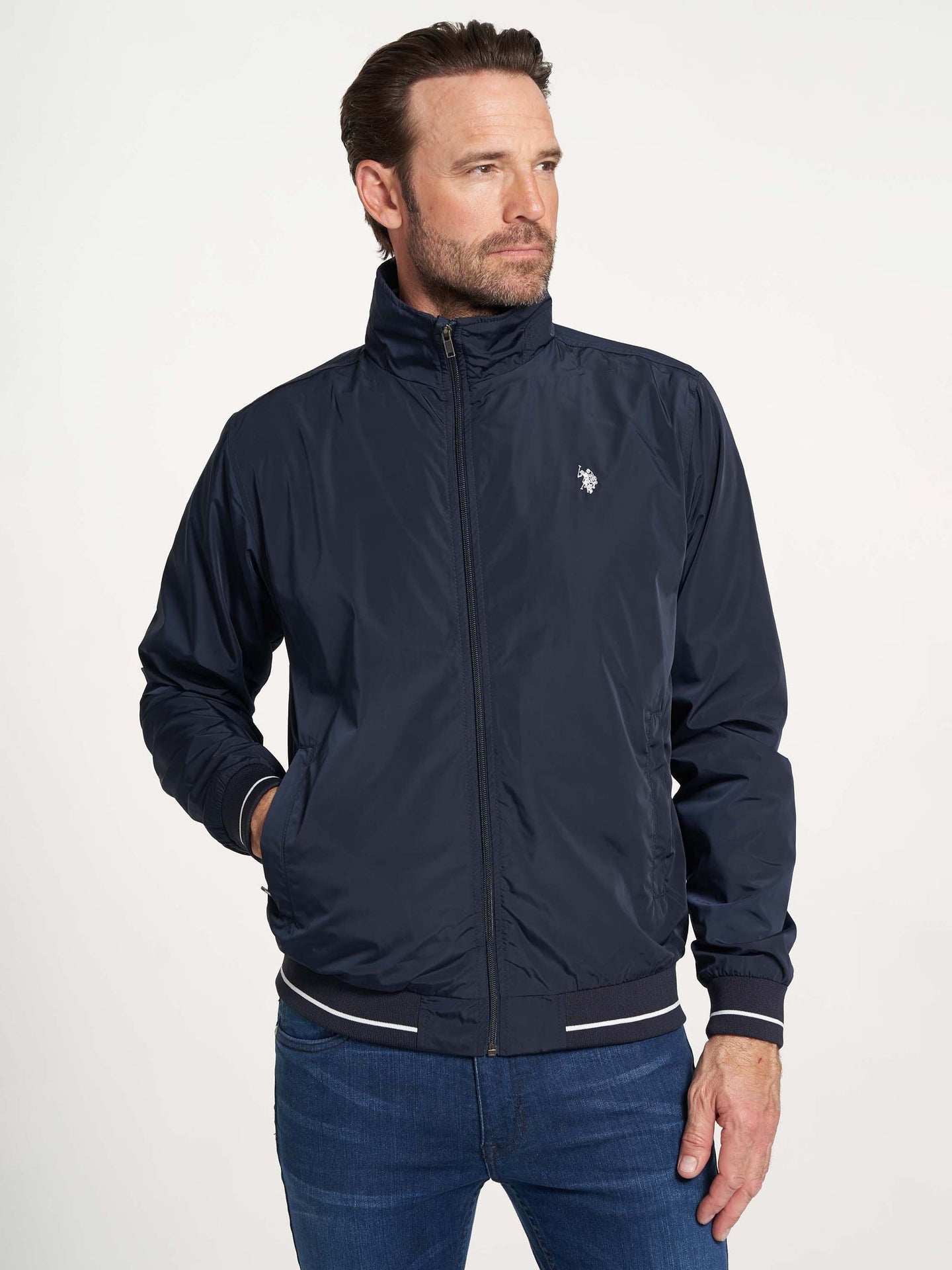 Cole jakke til mænd forår mørkeblå med logo