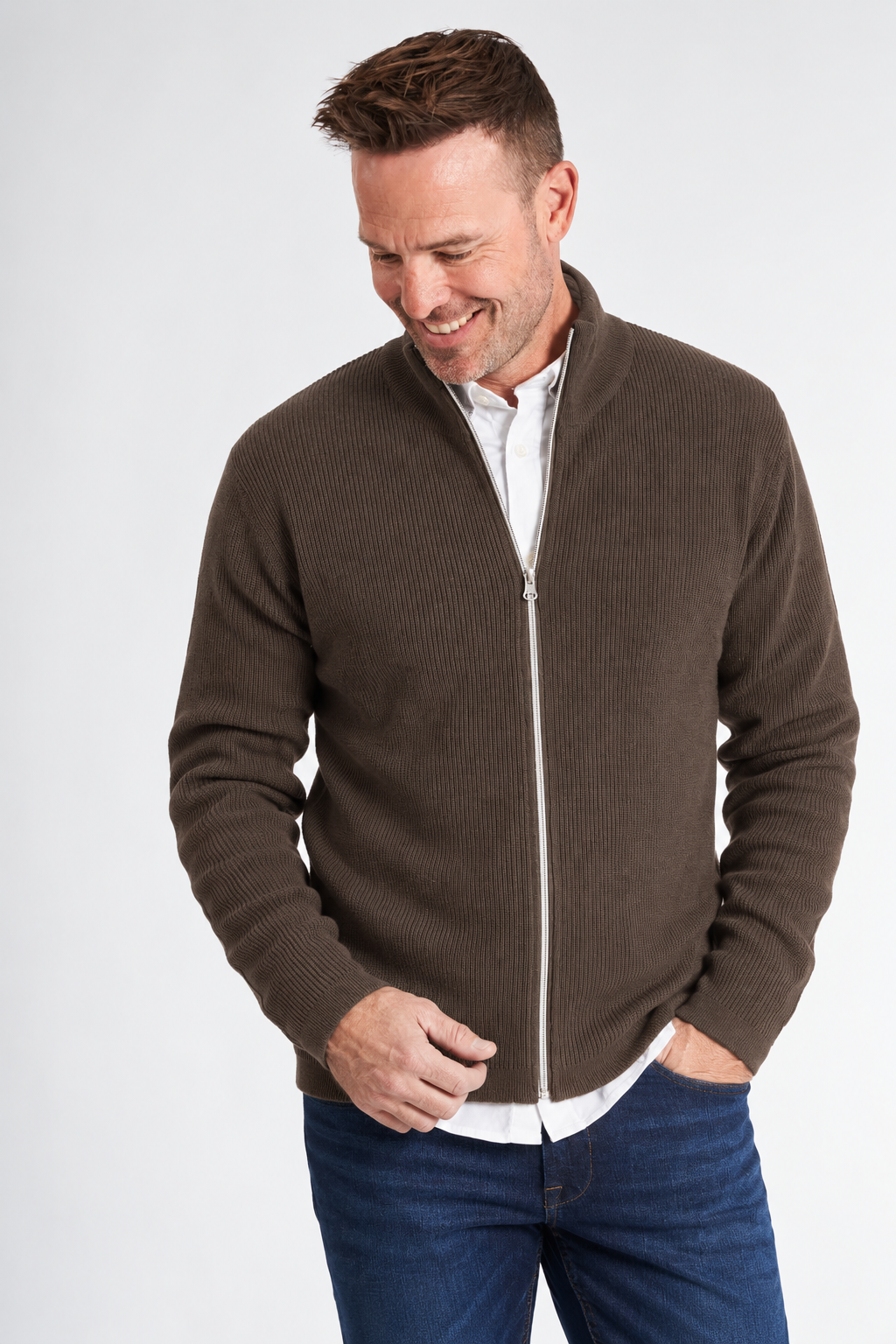 Strik Cardigan 'Ebberup' - Walnut