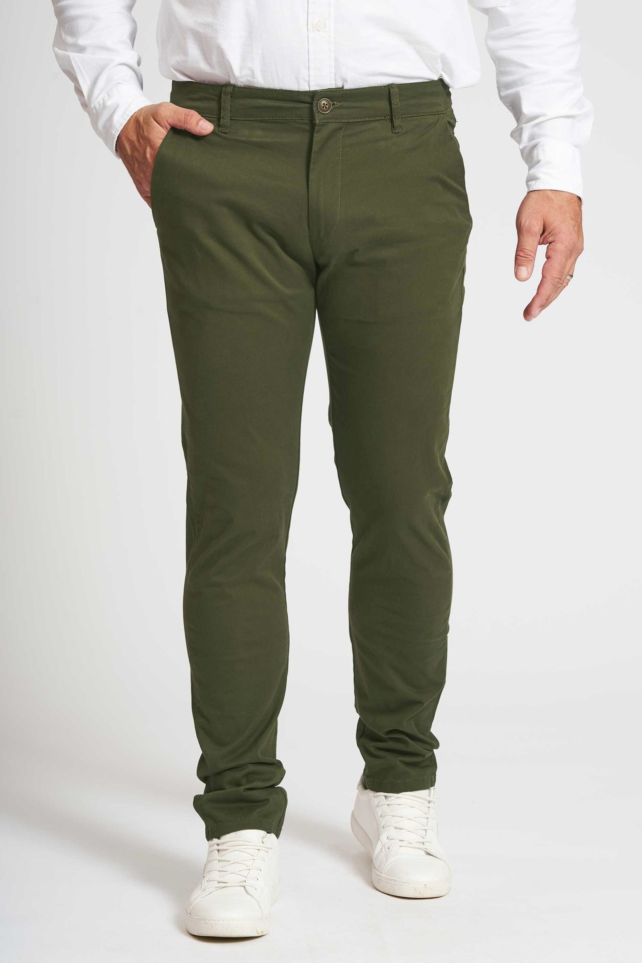 Stretch Chino 'Aksel' - Olive