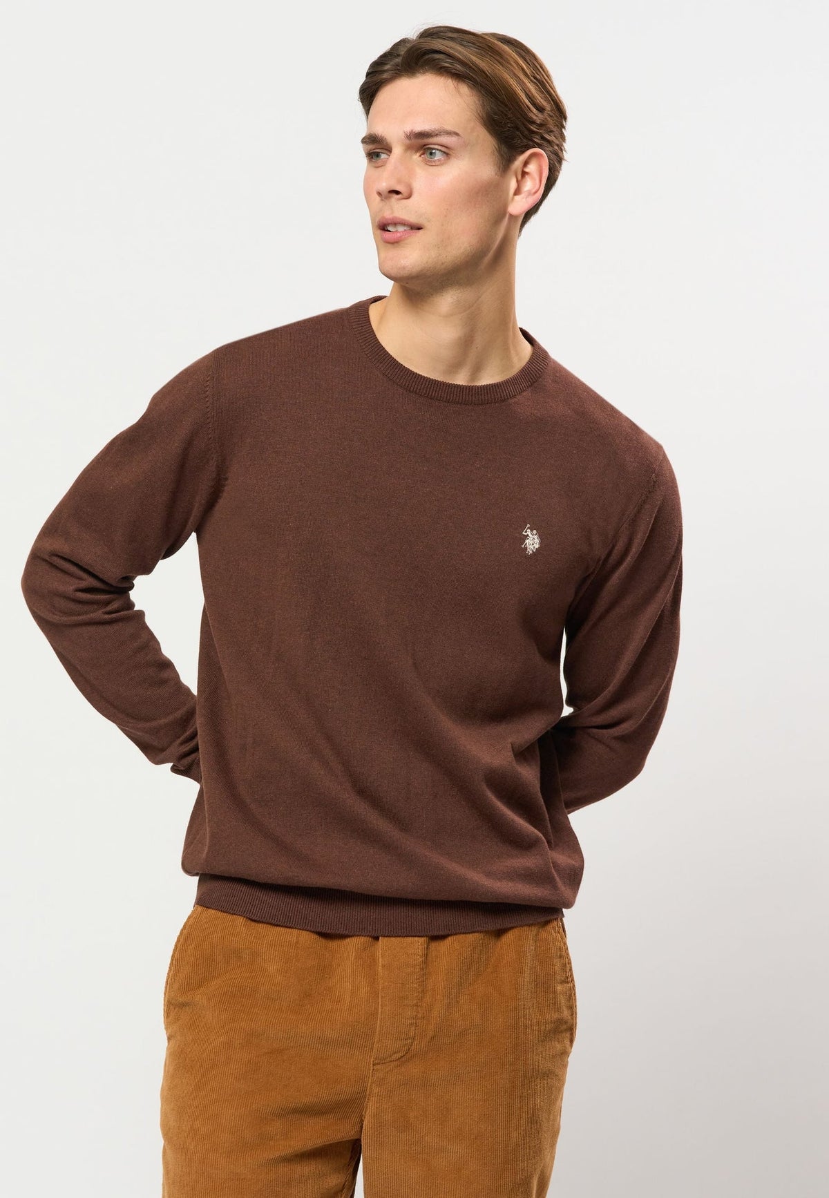 O'Neck Knit 'Adair' - Chestnut Melange