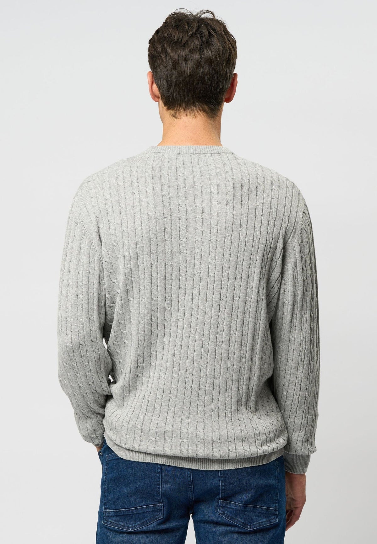 Kabel Strik 'Mads' - Grey Melange