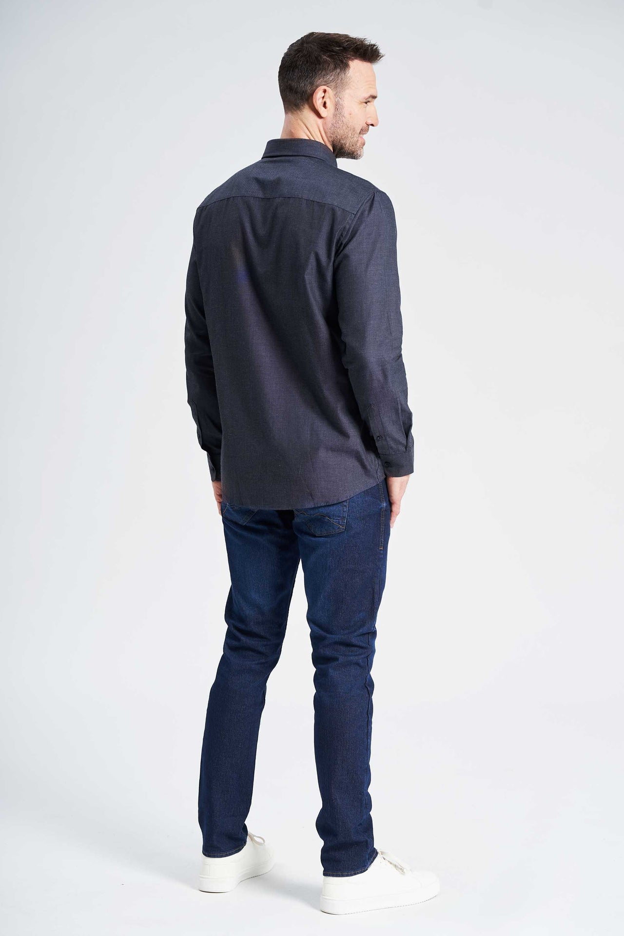 Fil-á-Fil Skjorte 'Arthur' - Blue/Black