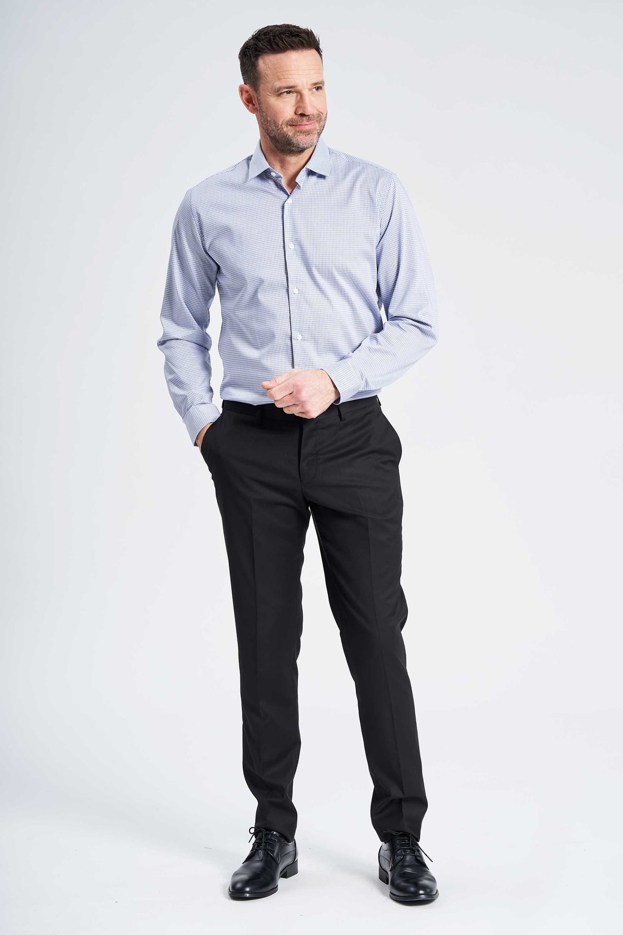 Strygefri Skjorte 'Andreas' - Blue Check