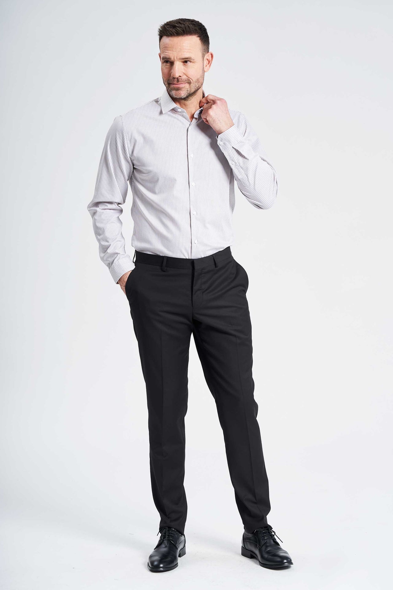 Strygefri Skjorte 'Andreas' - Sand Striped