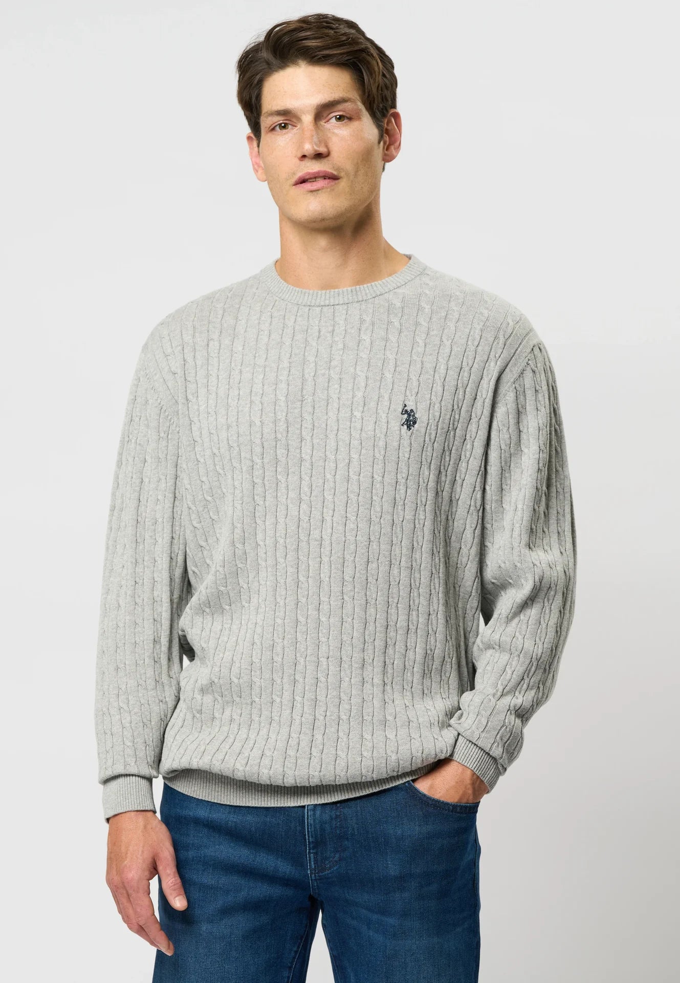 Kabel Strik 'Mads' - Grey Melange